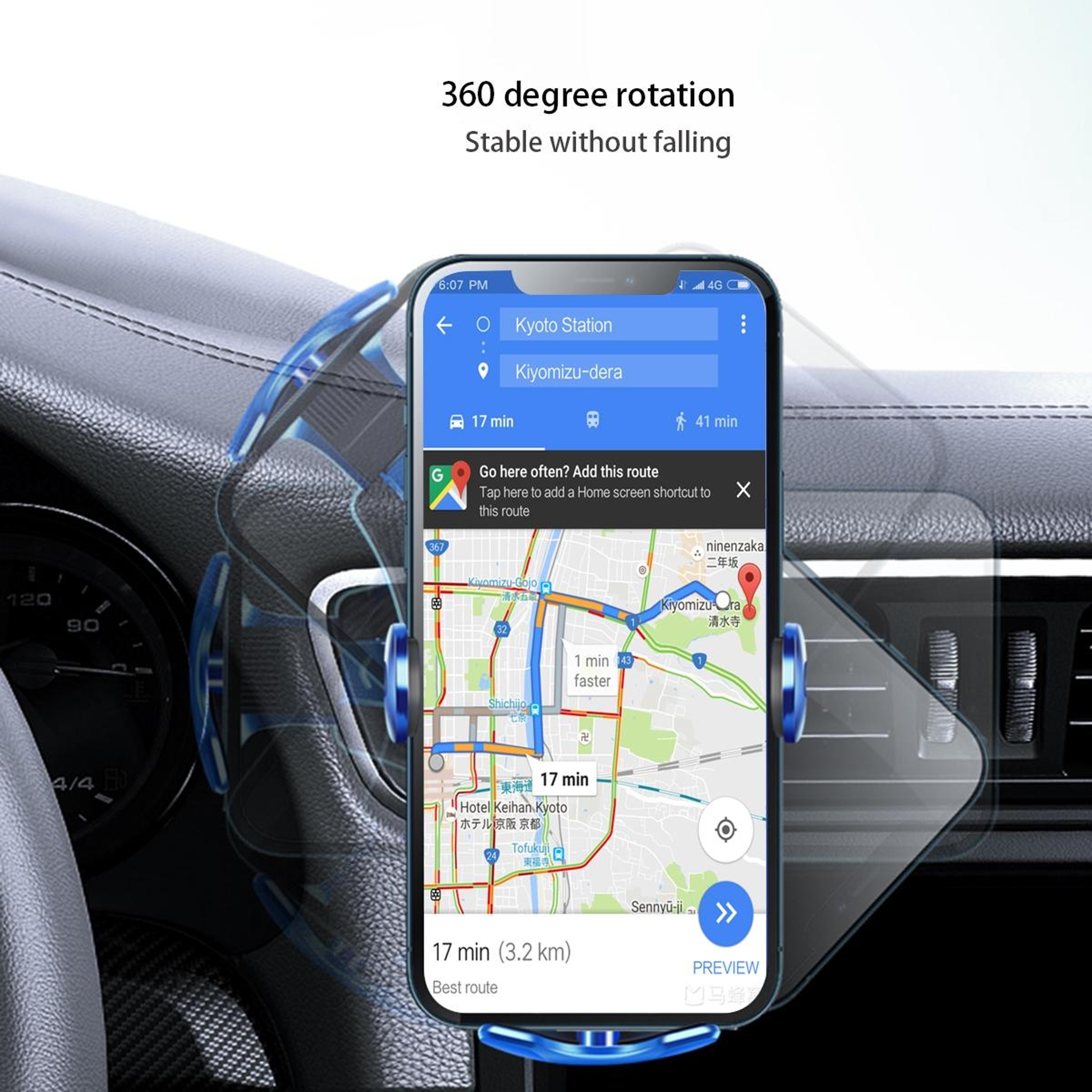 Wireless Car Charger Gravity Phone Holder Qi Car Vent Phone Mount 1