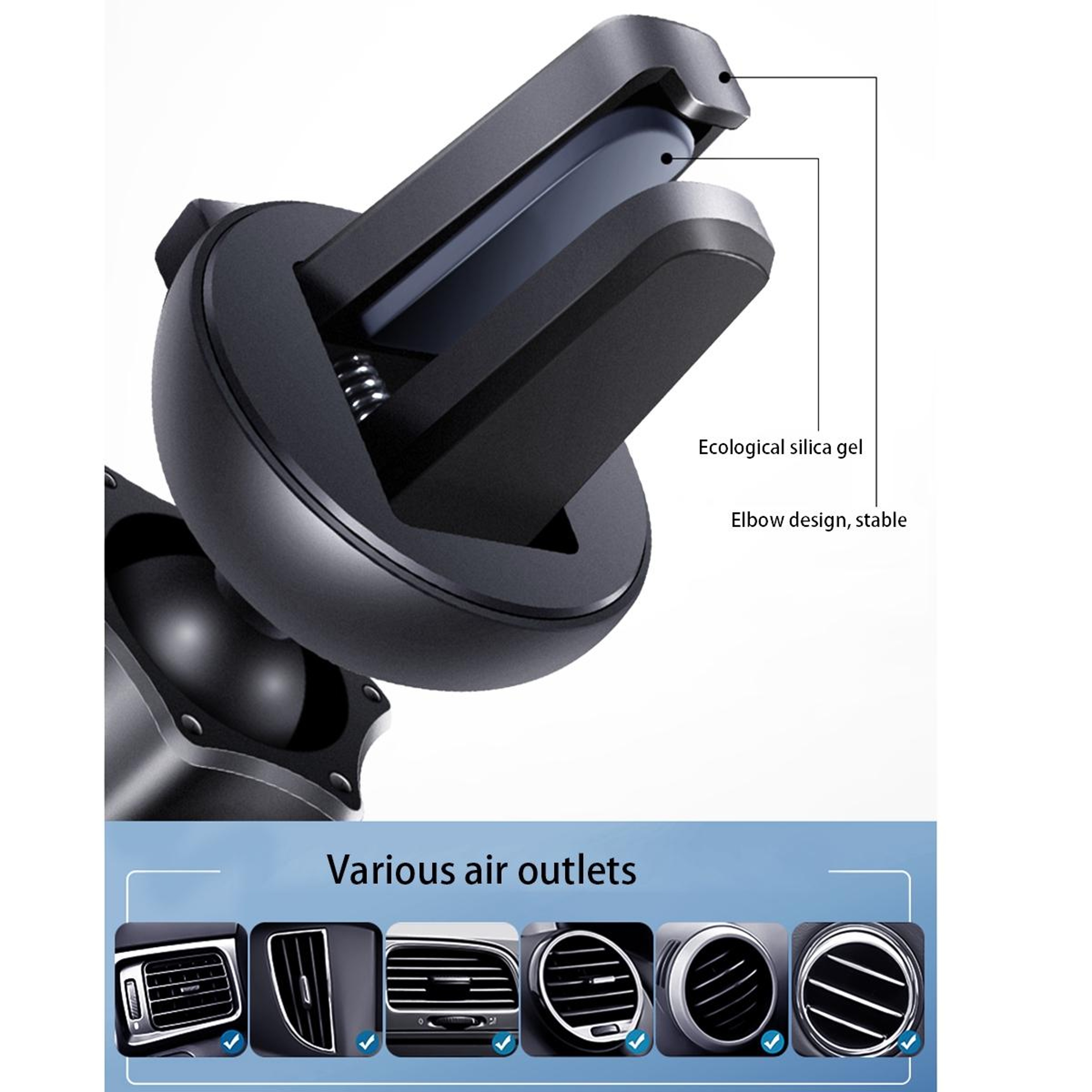 Wireless Car Charger Gravity Phone Holder Qi Car Vent Phone Mount 3