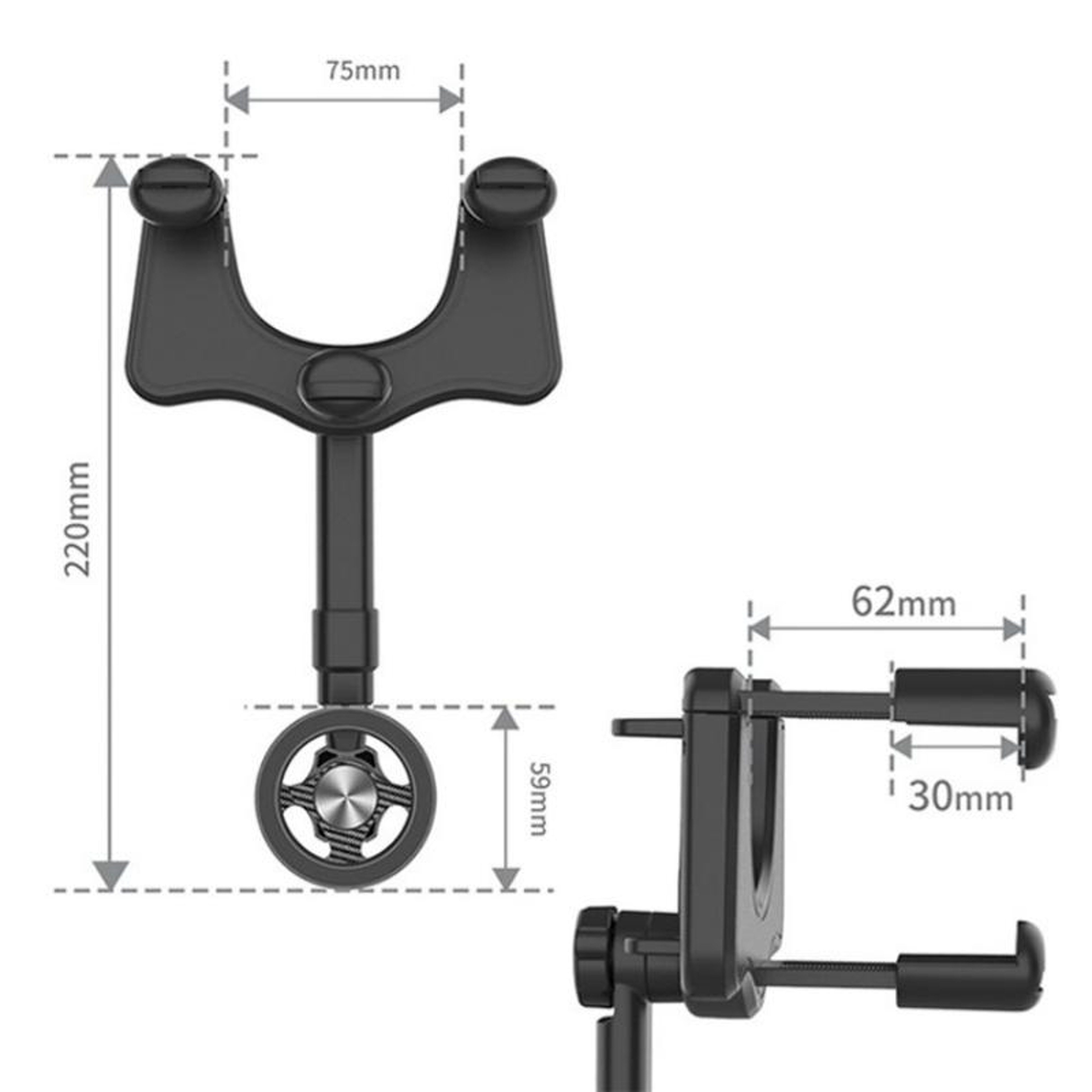 Magnetic Car Phone Mount Rearview Mirror Holder Adjustable Angle Universal Smartphone Bracket 5