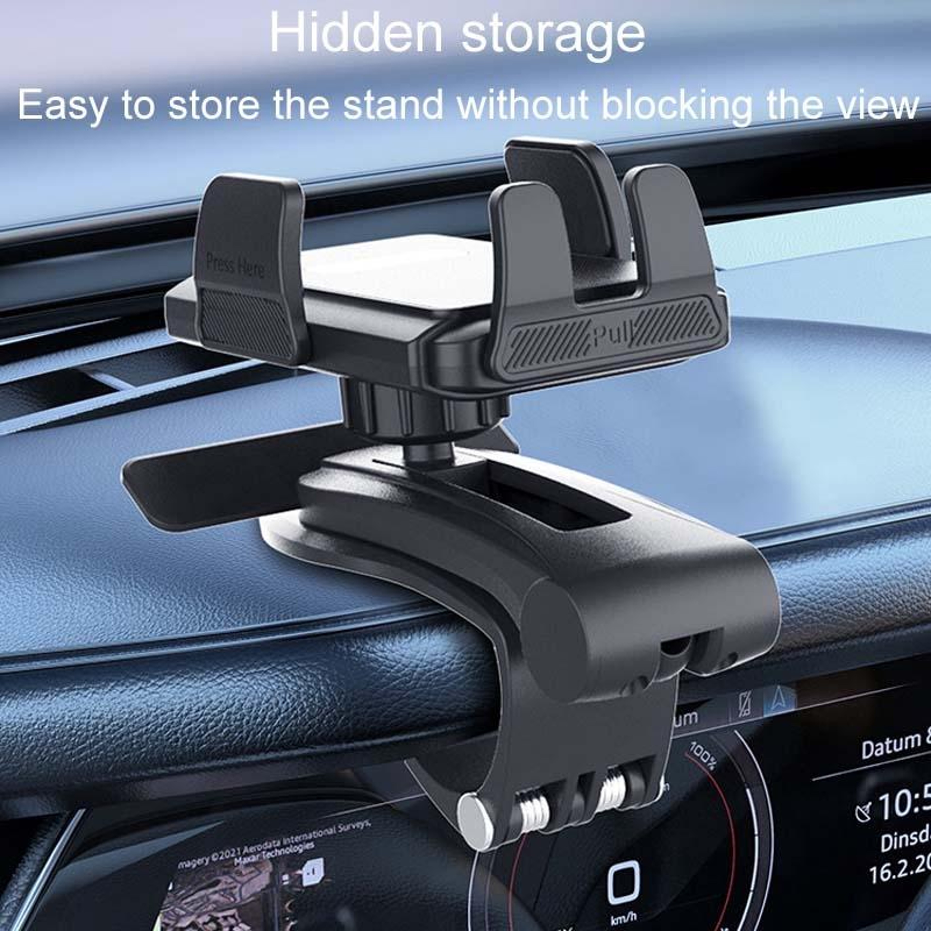Universal Car Phone Holder Rotating Foldable Dashboard Phone Mount With Hidden Parking Number Plate 1