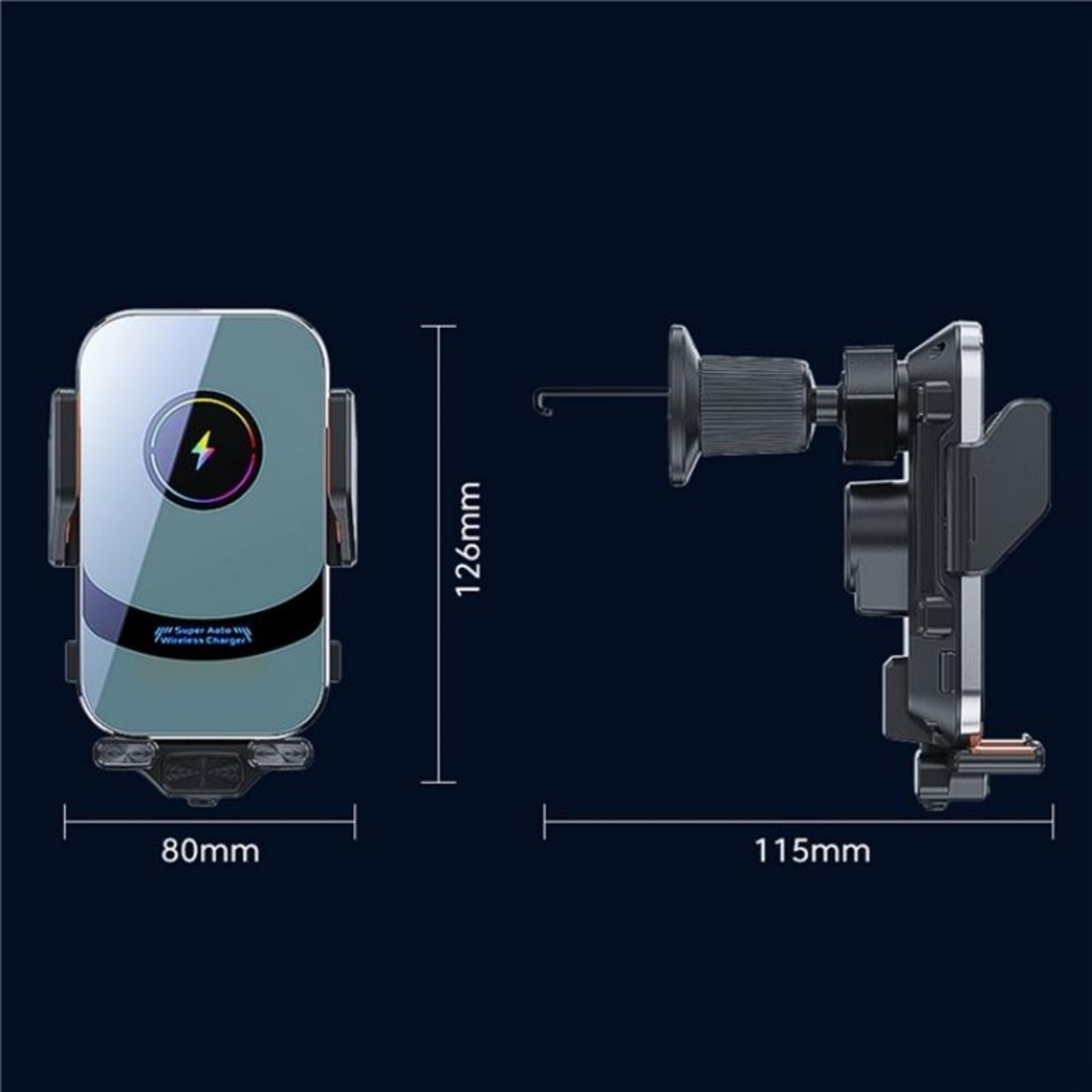X16 Magnetic Car Phone Mount Smart Sensor Wireless Car Charger Auto Clamp Fast Charging Holder 7
