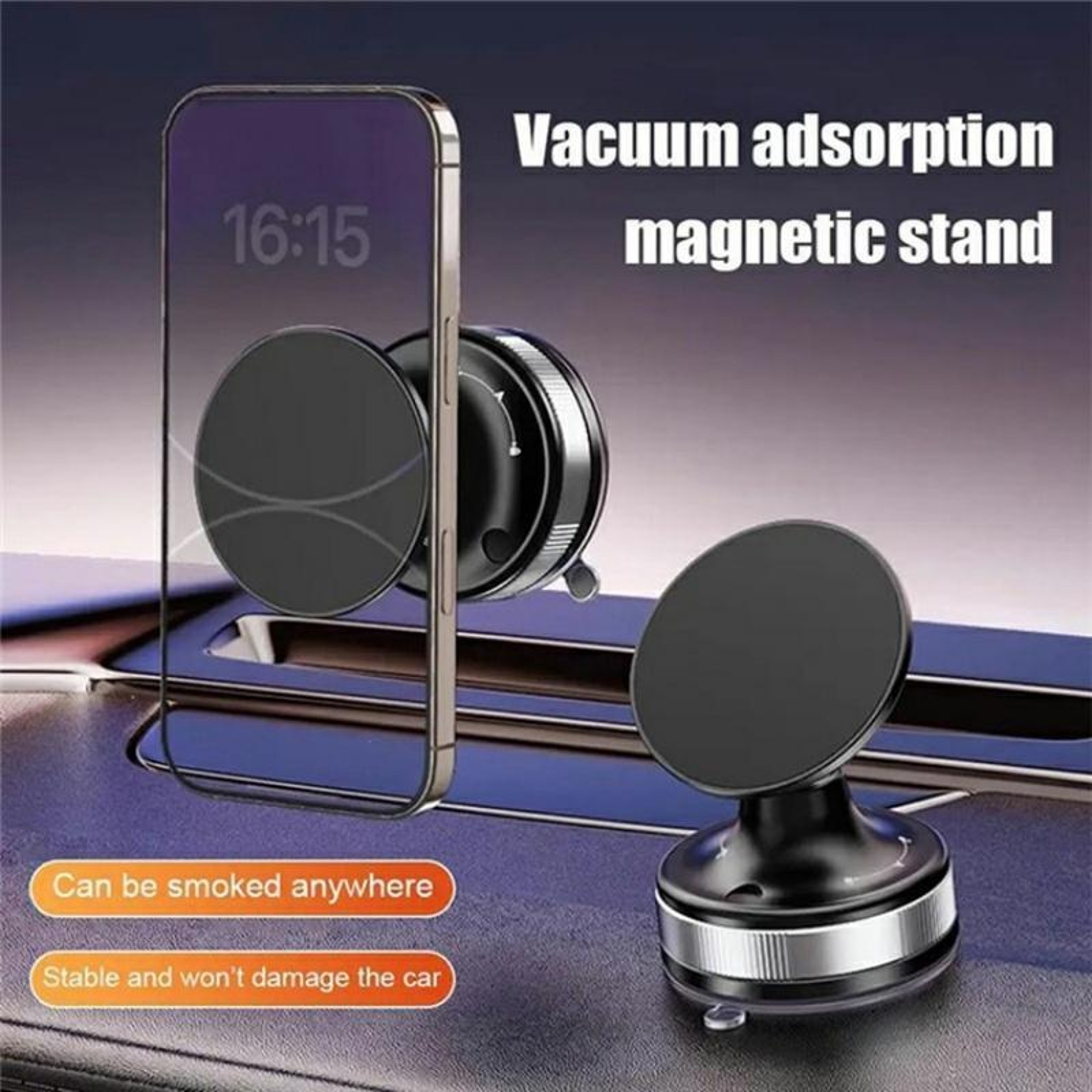 T29 Magnetic Car Phone Mount With Vacuum Suction Adjustable Dashboard Windshield Holder 1