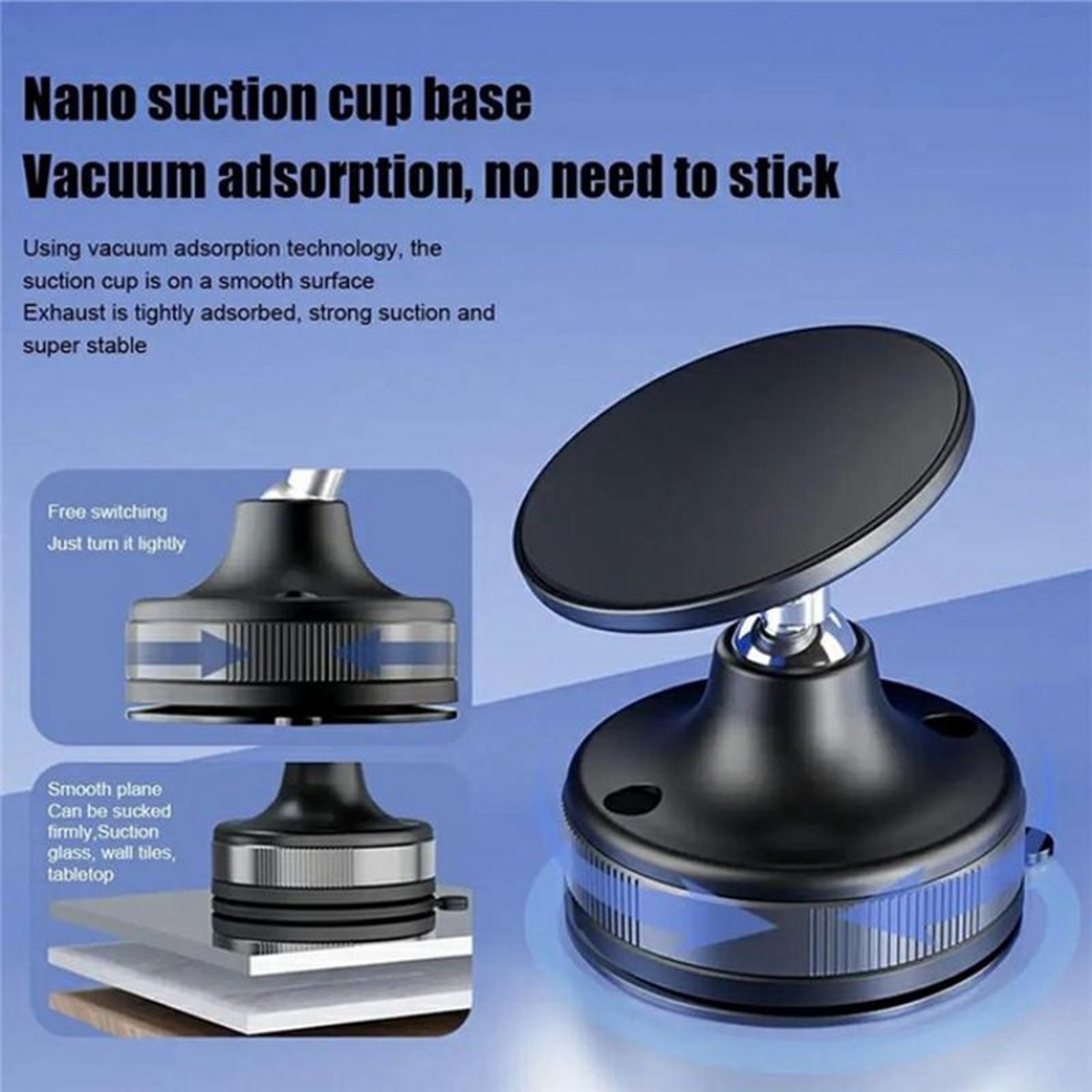 T29 Magnetic Car Phone Mount With Vacuum Suction Adjustable Dashboard Windshield Holder 5