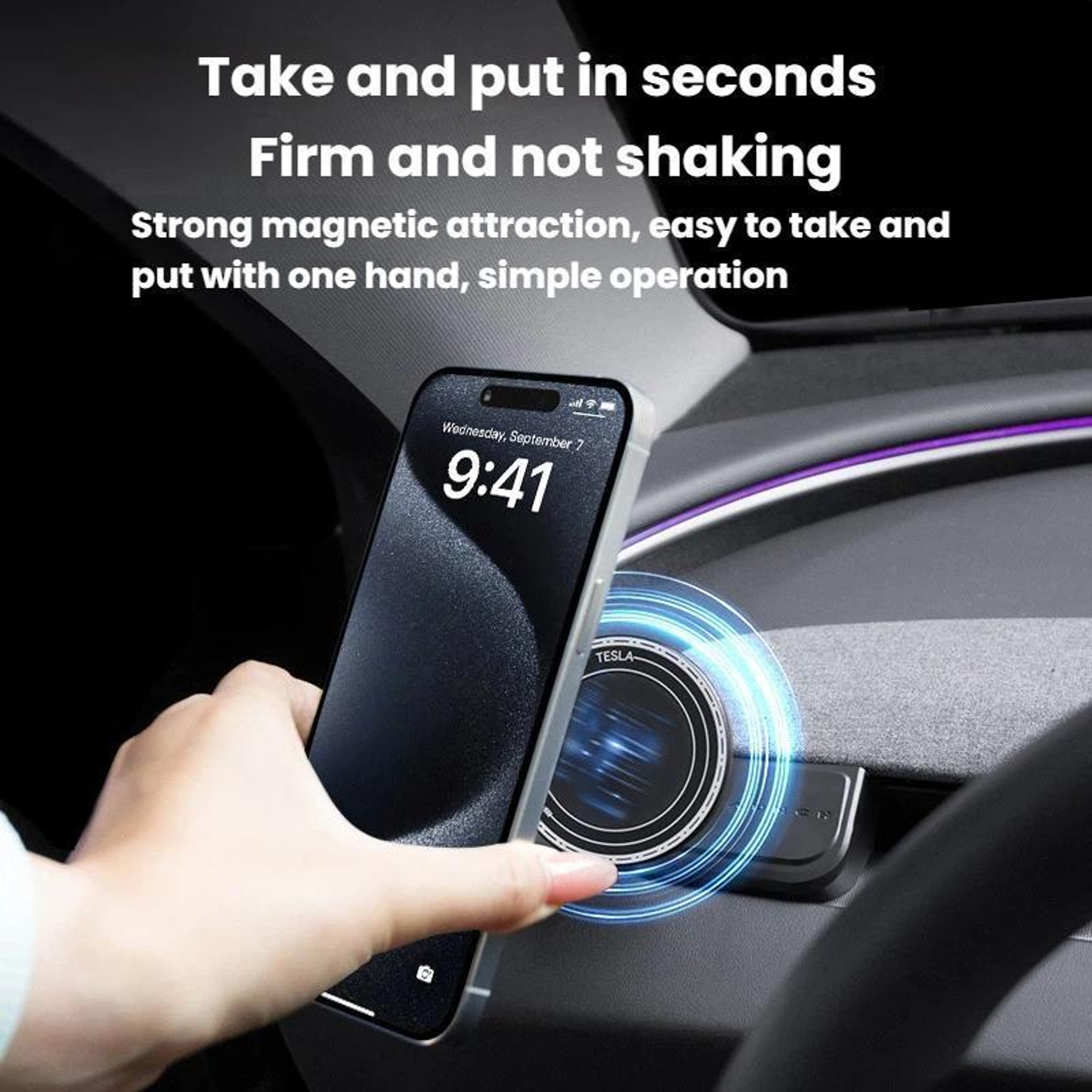 Tesla Model Y Juniper Model 3 Highland Magnetic Dashboard Phone Holder With 360 Rotation 6