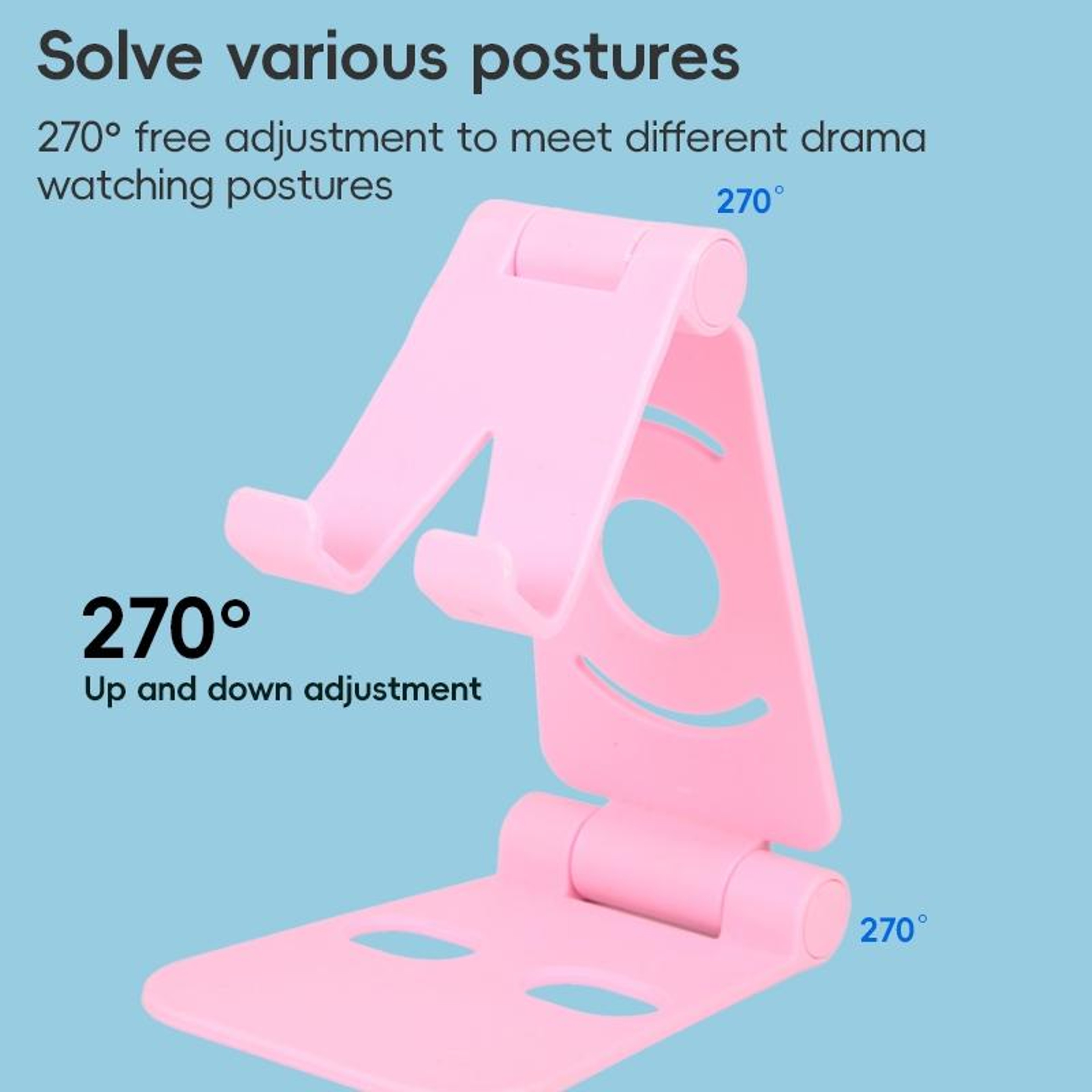 WQ 02 Foldable Phone Stand Adjustable Desktop Phone Holder For Hands Free Viewing 2