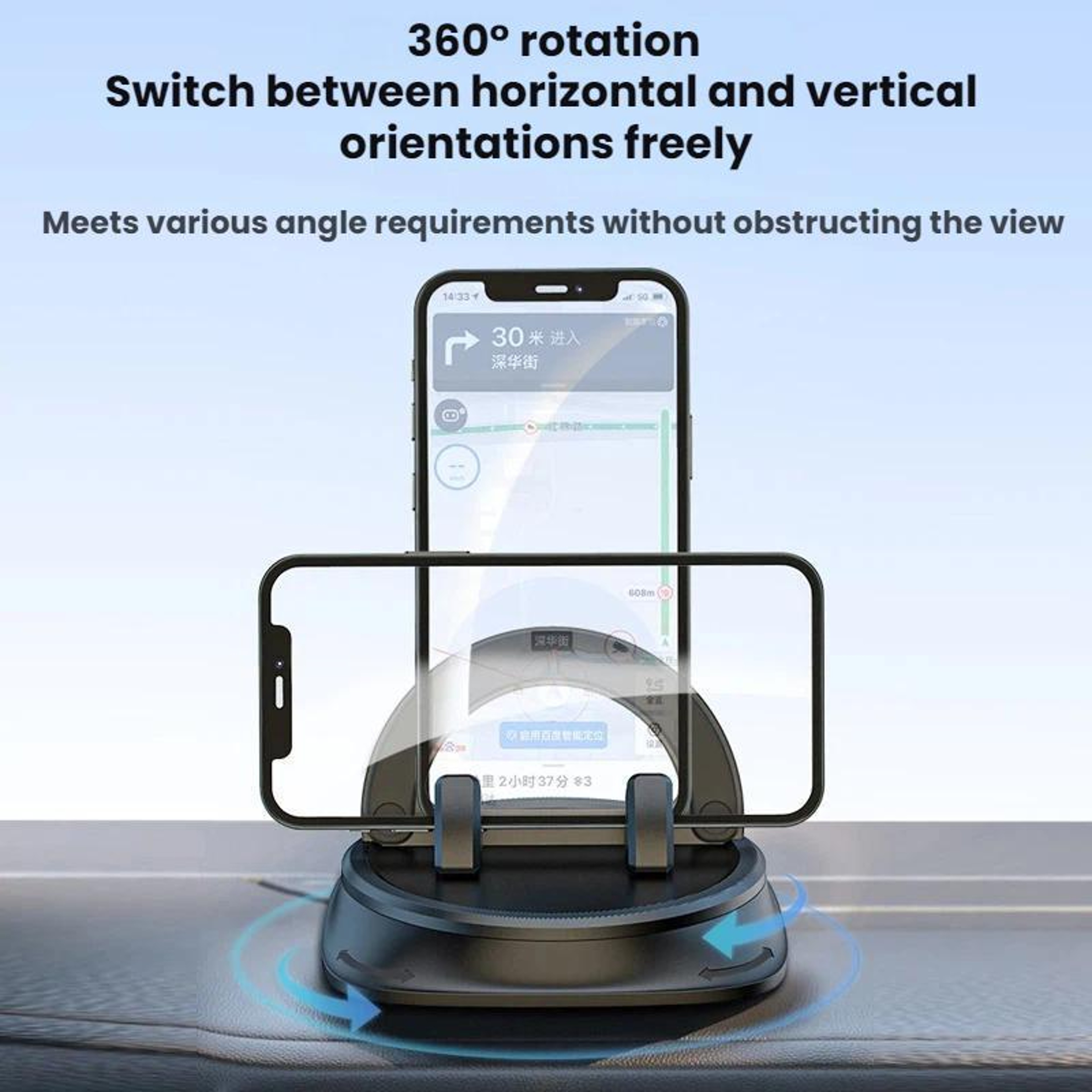 Universal Car Phone Holder Dashboard Phone Mount With 360 Degree Rotation And Anti Slip Grip 5
