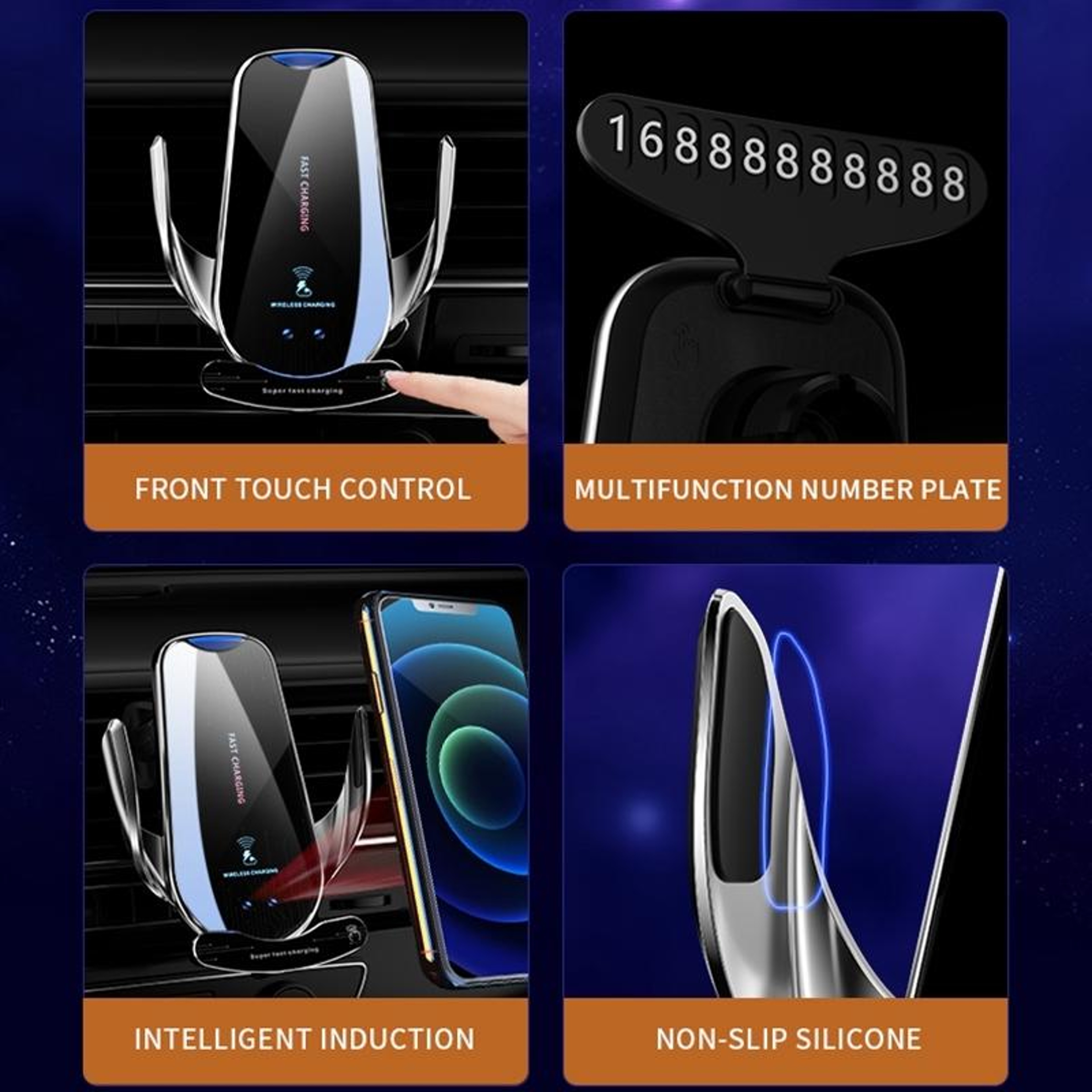 G10 Wireless Car Charger Automatic Car Phone Holder Fast Charging Air Vent Mount with Infrared Sensor – view 6