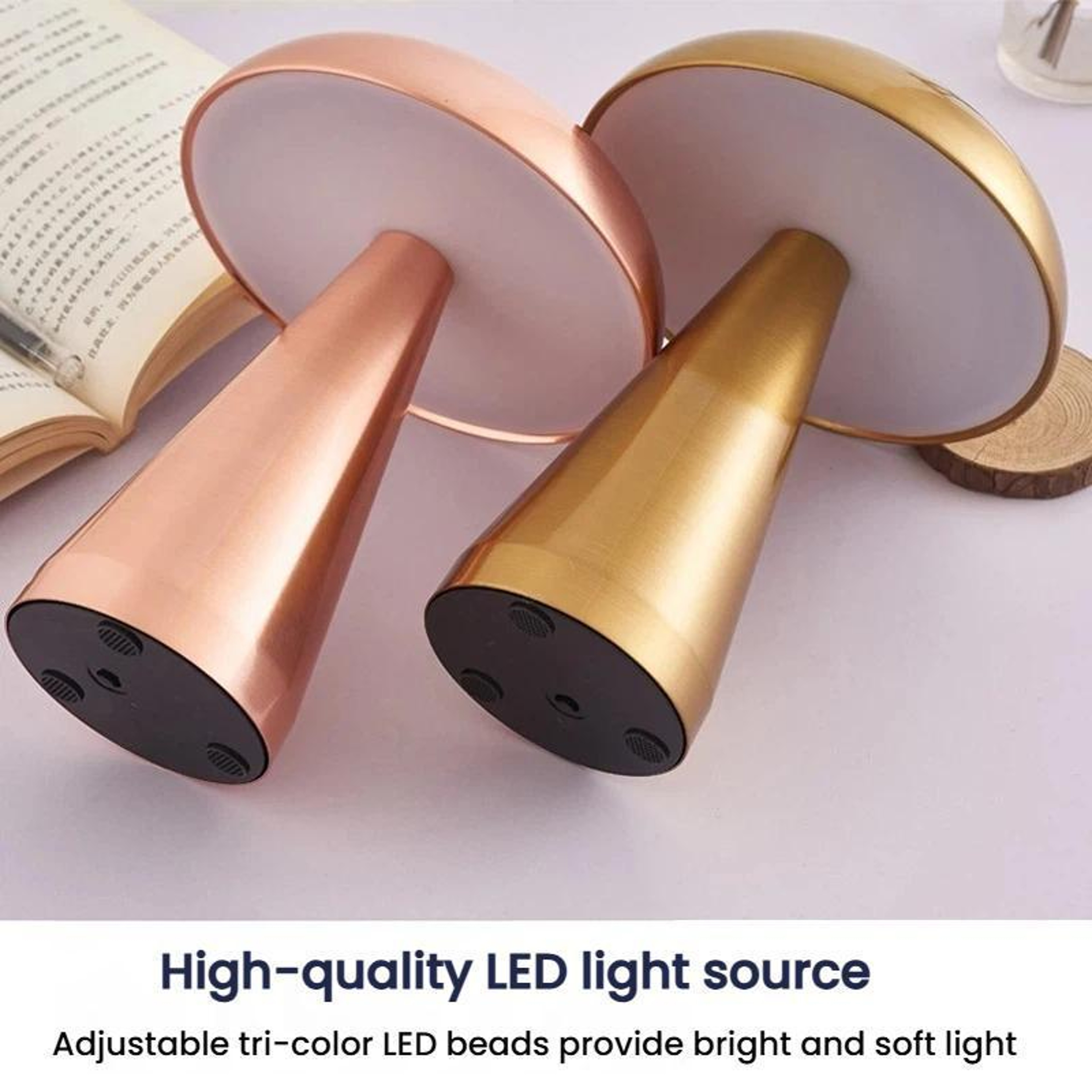 Rechargeable Mushroom Lamp Touch Dimmable LED Table Lamp For Bedside Restaurant And Home Decor 3