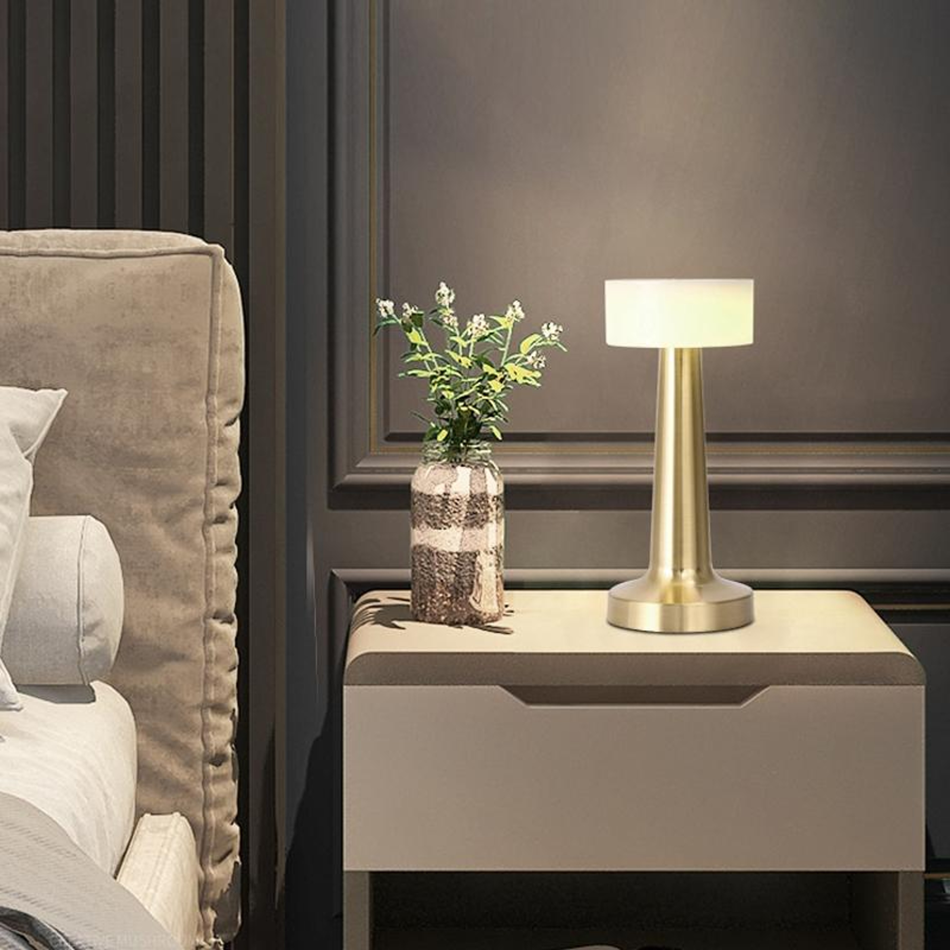 Touch Wireless Charging Desk Lamp With Dimmable LED Atmosphere Night Light 0
