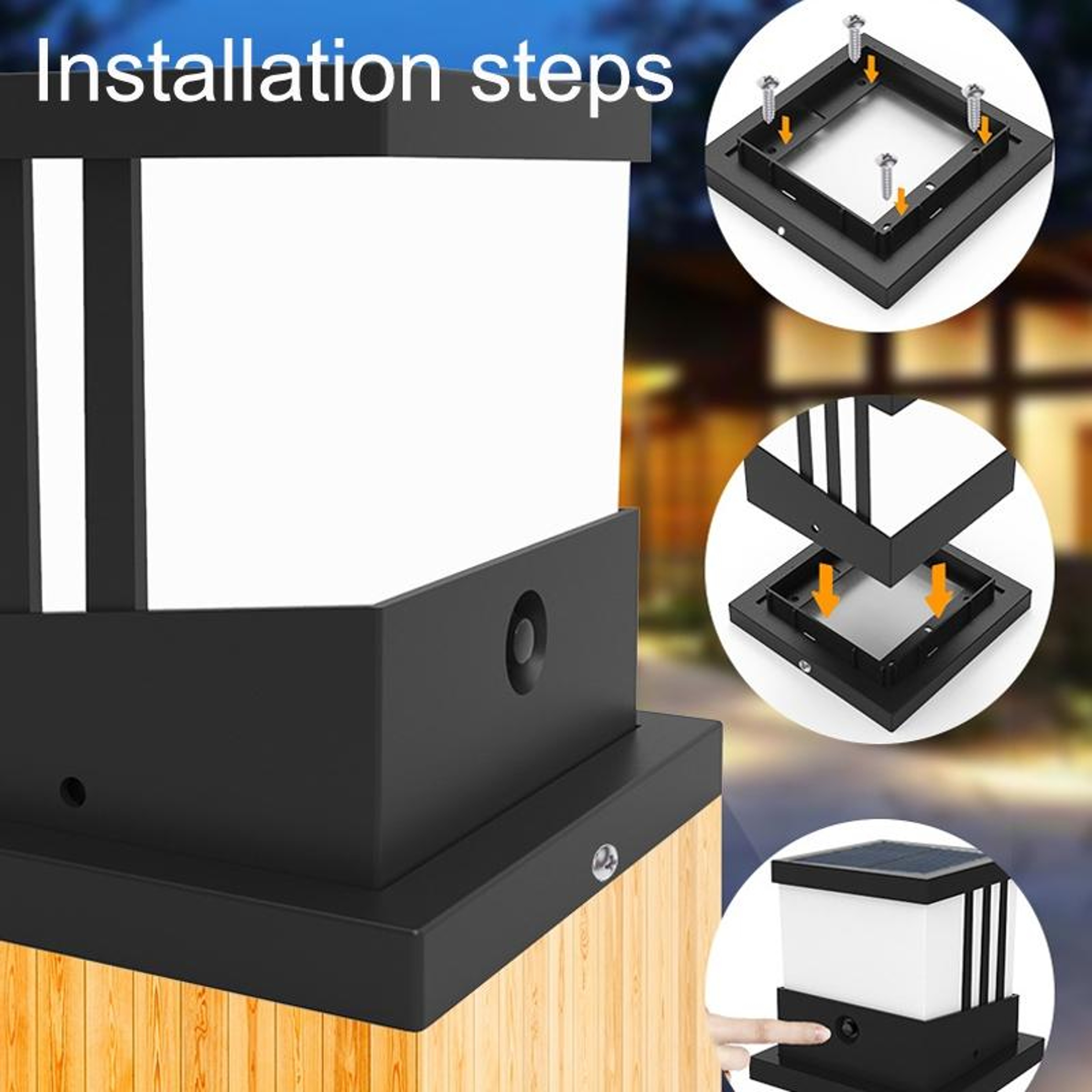 Solar Post Light Waterproof Outdoor Solar Lamp for Garden Fence Courtyard Pillars – view 6