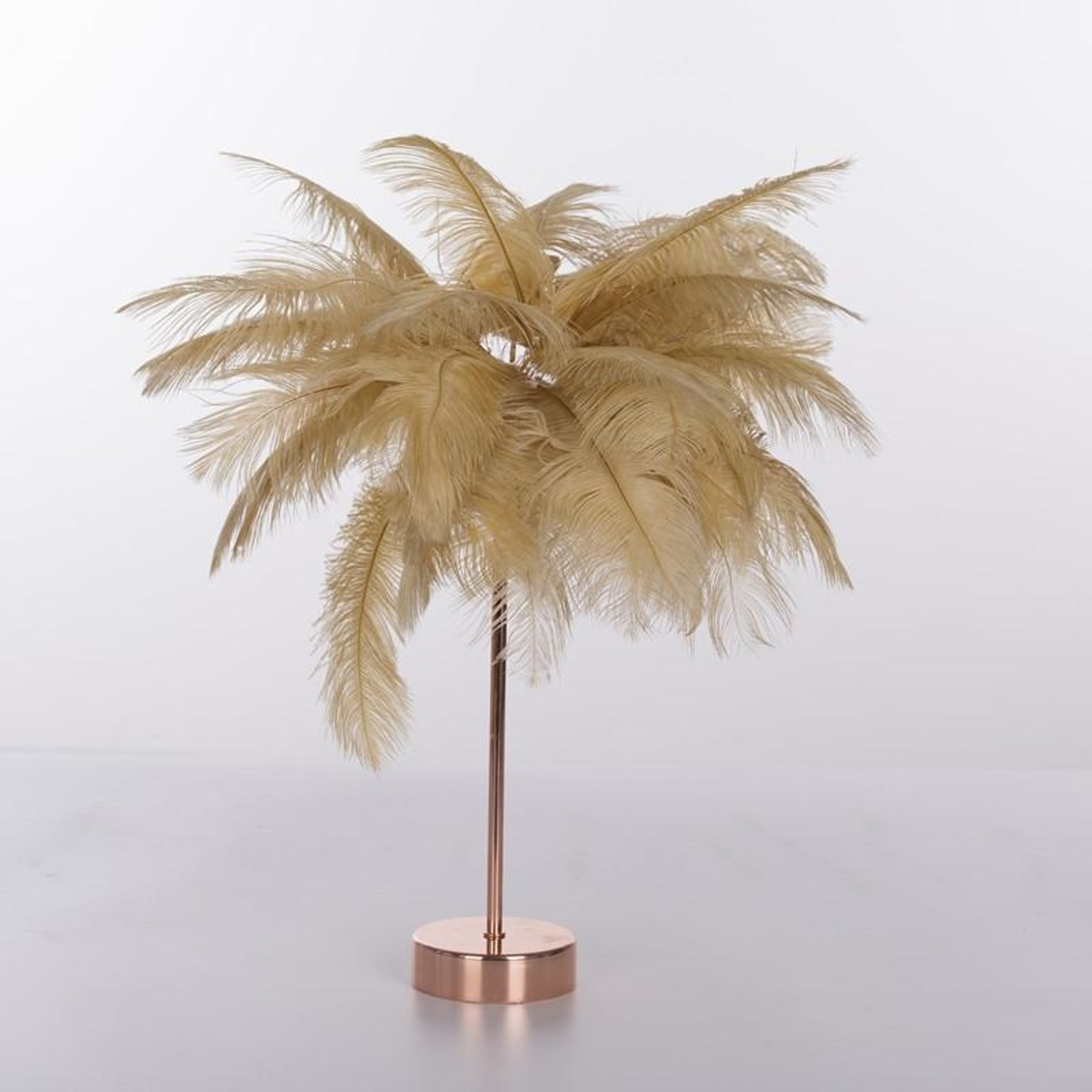 Ostrich Feather Table Lamp LED Feather Night Light Wireless Decorative Bedroom Lamp With Remote Con 1