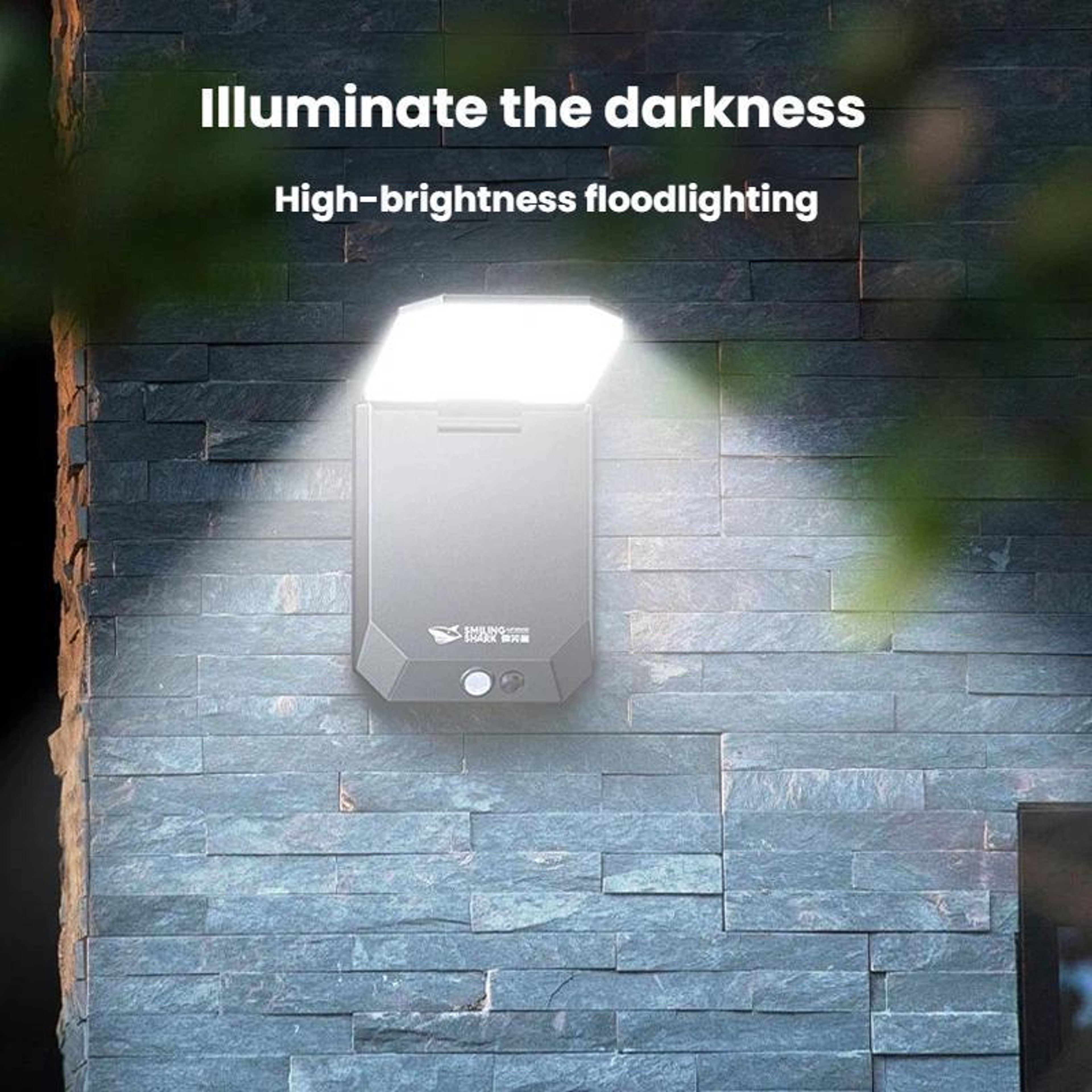 SMILING SHARK Solar Motion Sensor Garden Light Foldable LED Outdoor Wall Light – view 2