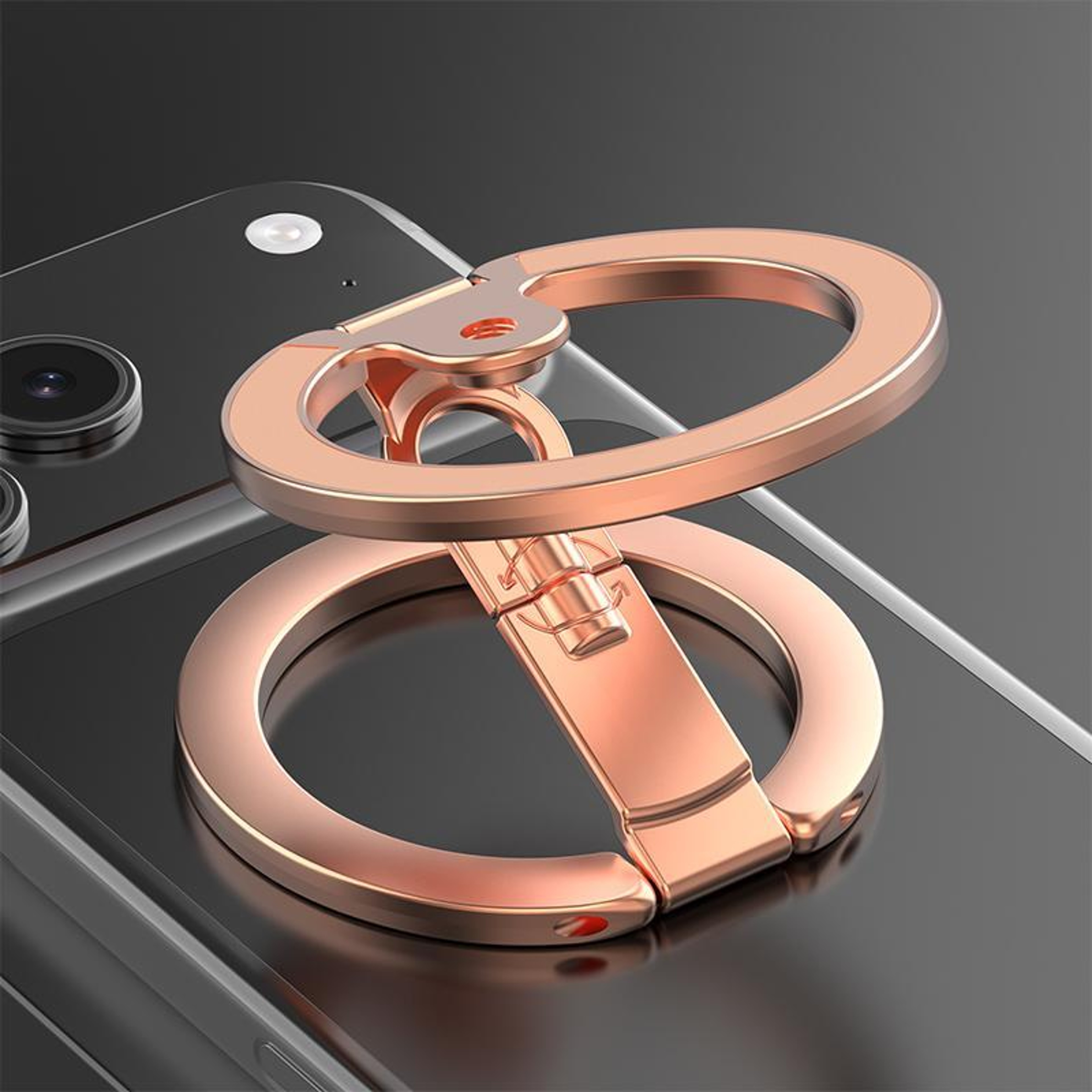 Magnetic Phone Holder With 360 Rotating Foldable Ring Stand Double Sided MagSafe Compatible Grip 0