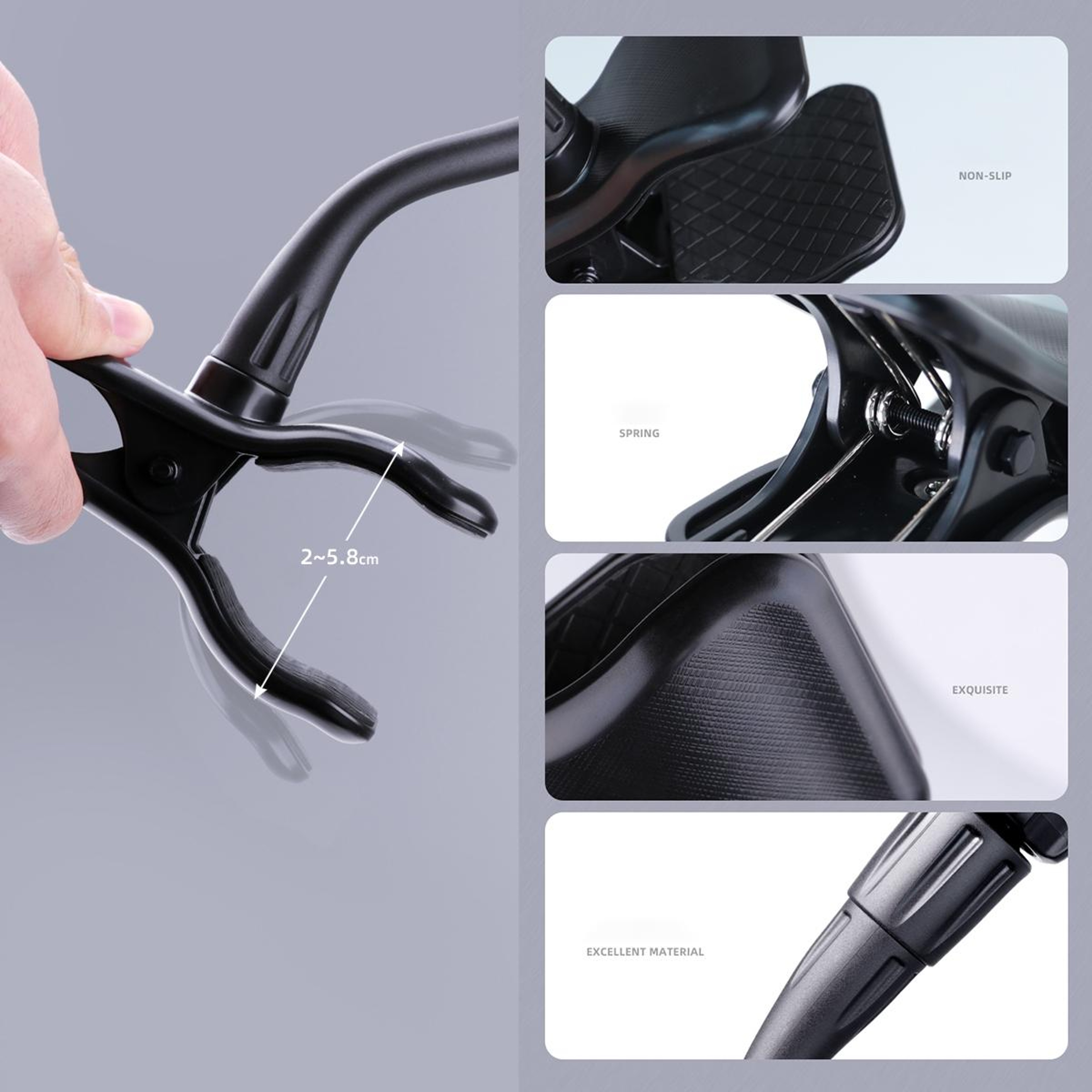 Flexible Phone Holder Desktop Stand with 360 Rotating Action Camera Mount – view 5