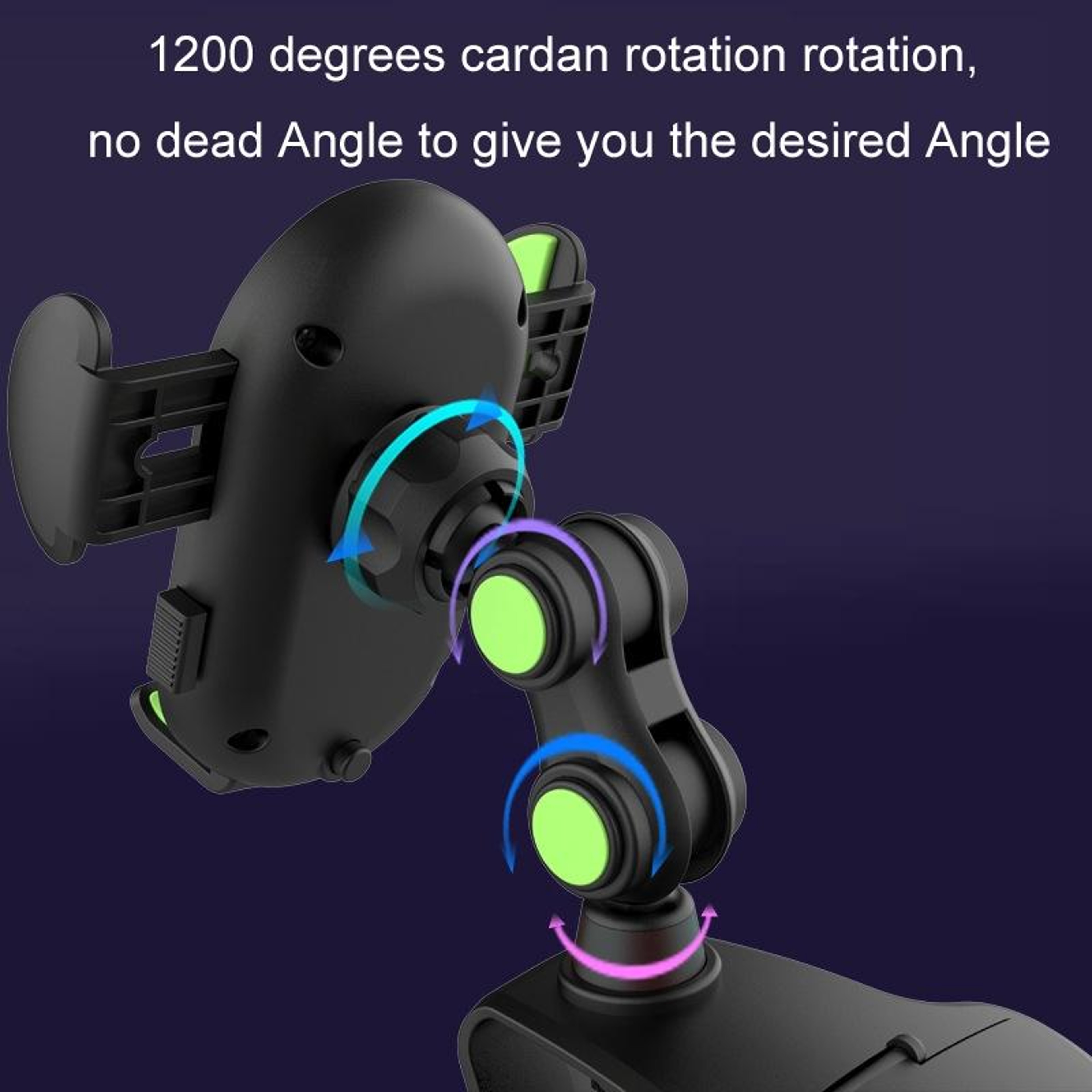 360 Rotating Car Phone Mount Dashboard Navigation Holder With One Touch Clamp 4