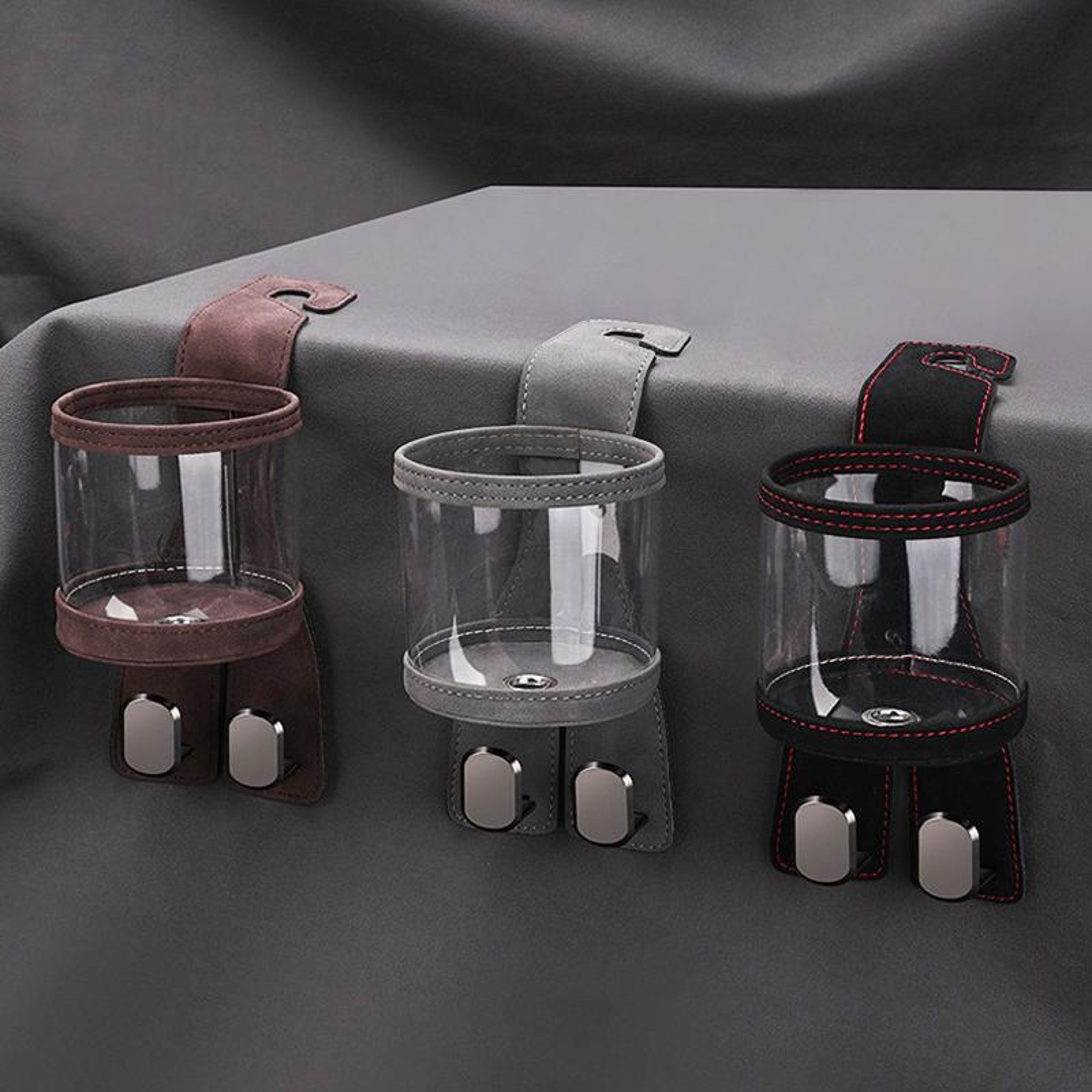 Universal Car Headrest Cup Holder With Seat Back Organizer Hook Dual Storage For Bags Drinks And Es 1