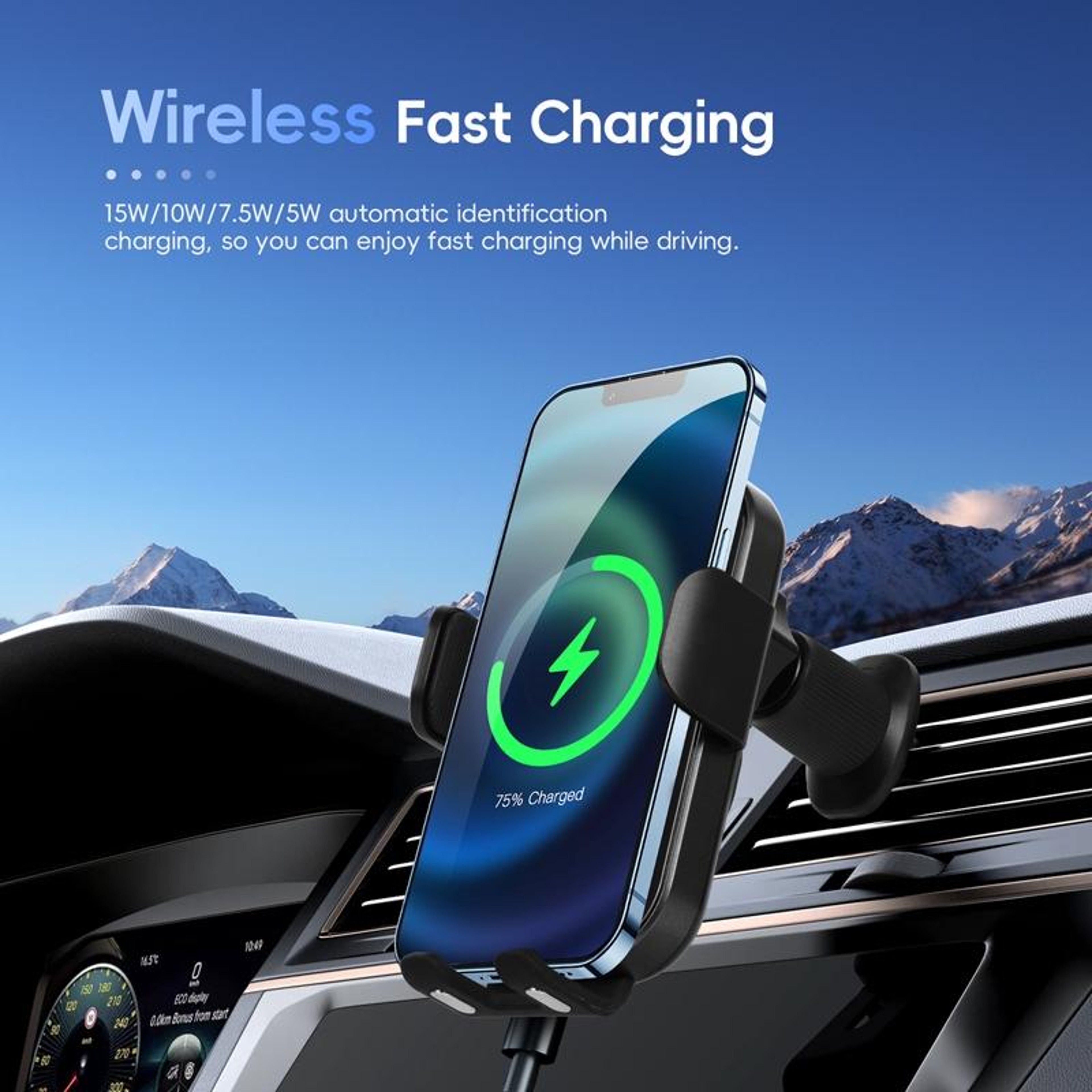 Wireless CarPlay Adapter Fast Charging Phone Holder with Android Auto Wireless Support – view 3