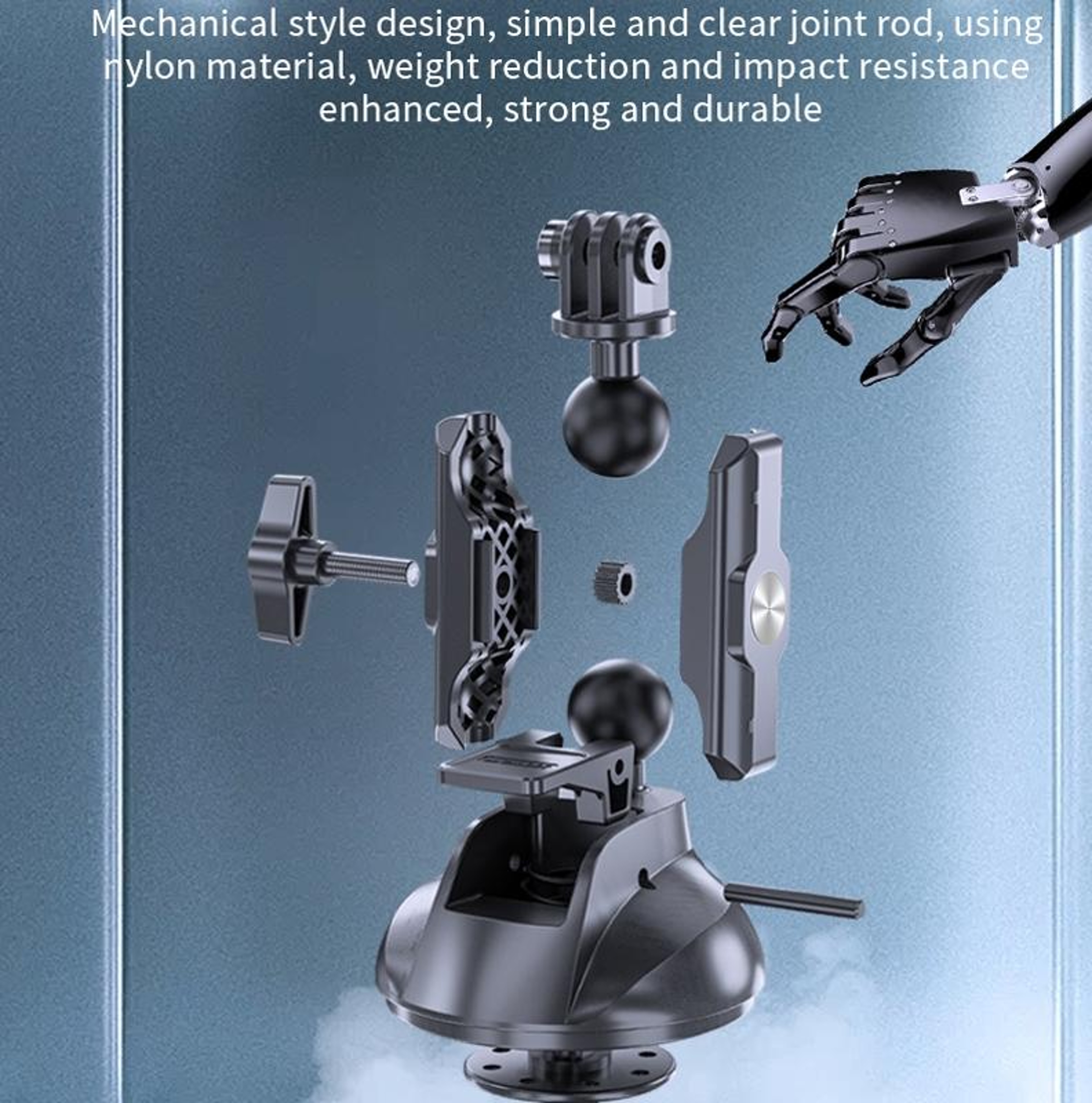 Action Camera Suction Cup Mount 360 Degree Adjustable Car Camera Holder 9