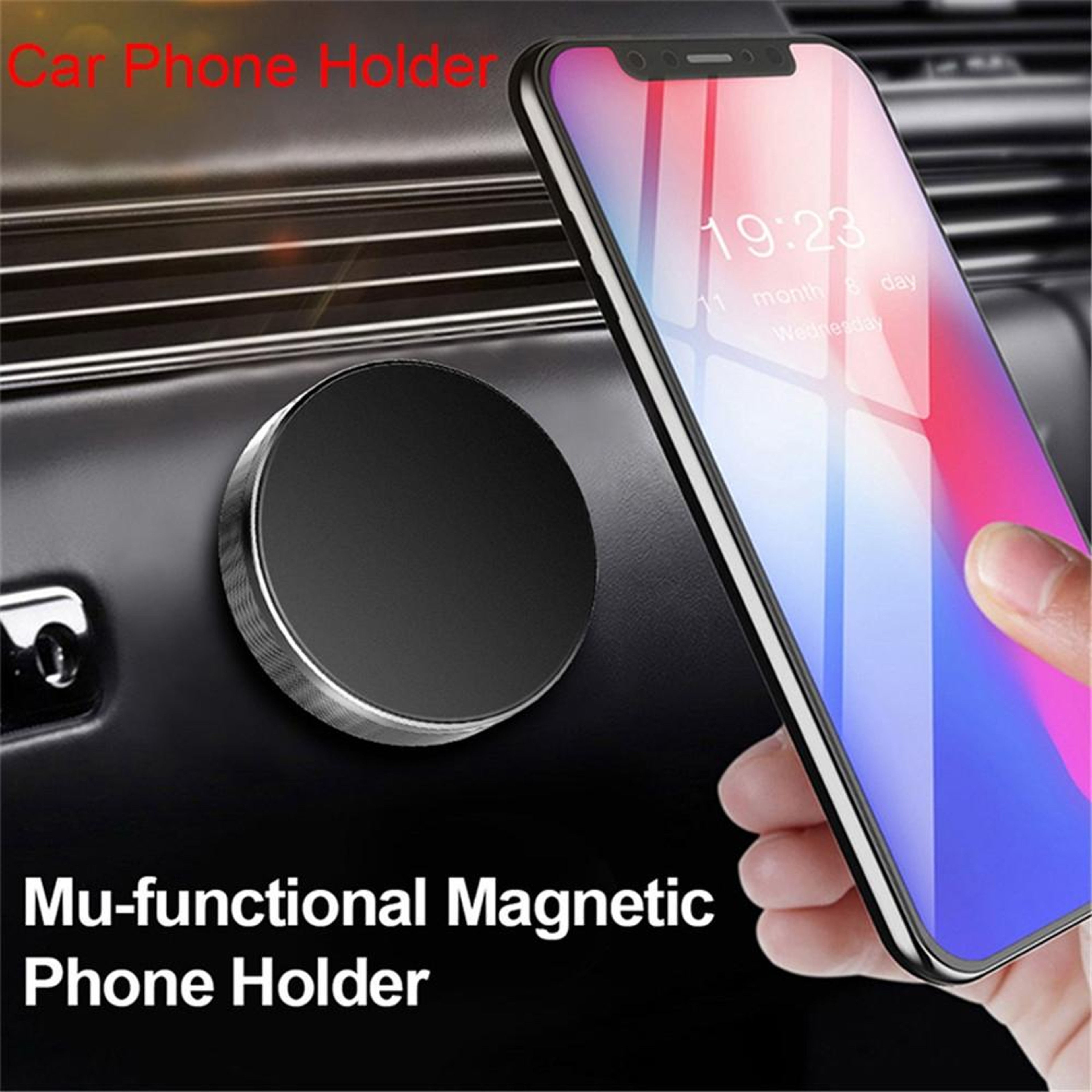 A8 Magnetic Car Phone Holder Compact Zinc Alloy Car Phone Mount 6