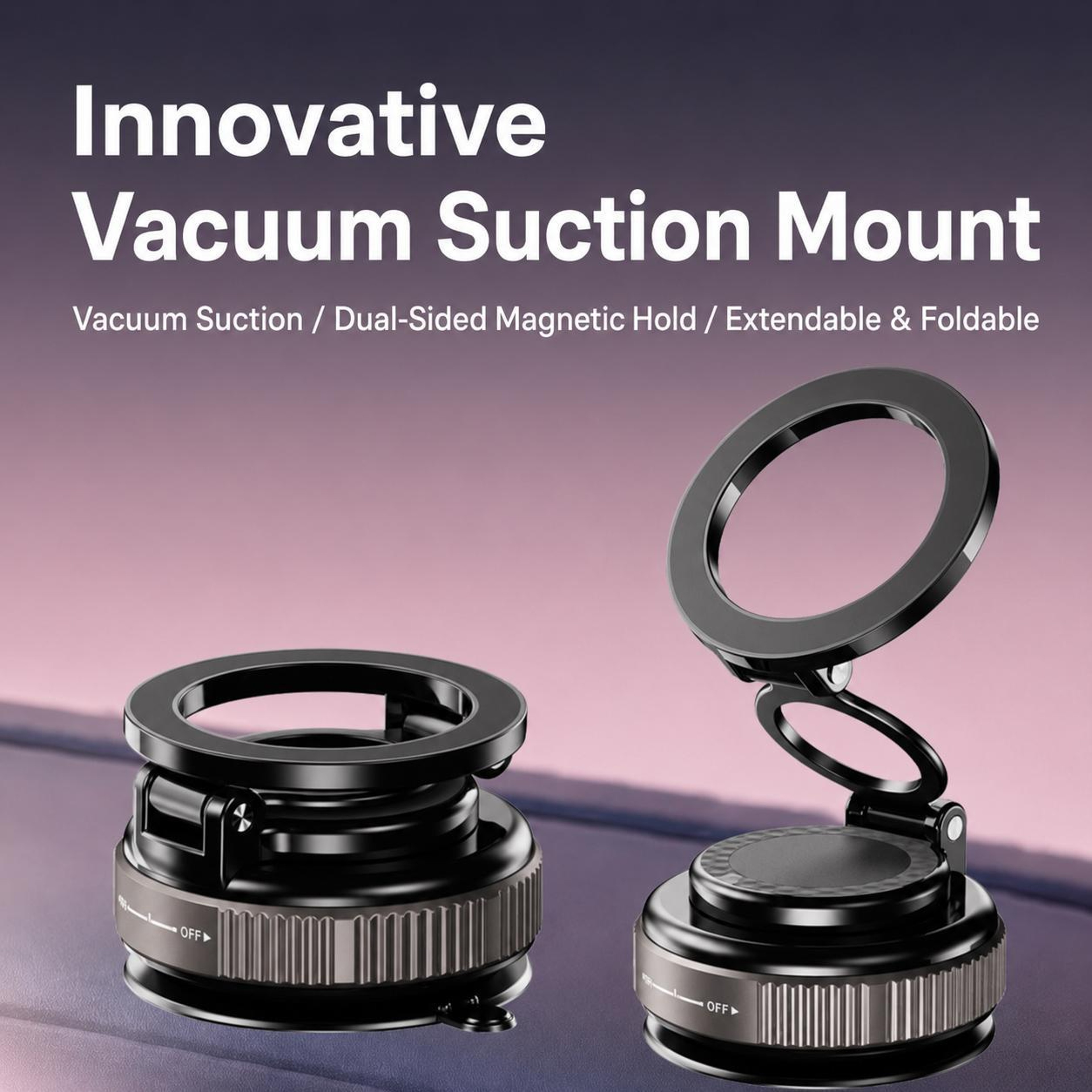 Magnetic Car Phone Holder With 360 Rotating Foldable Dashboard Mount 1