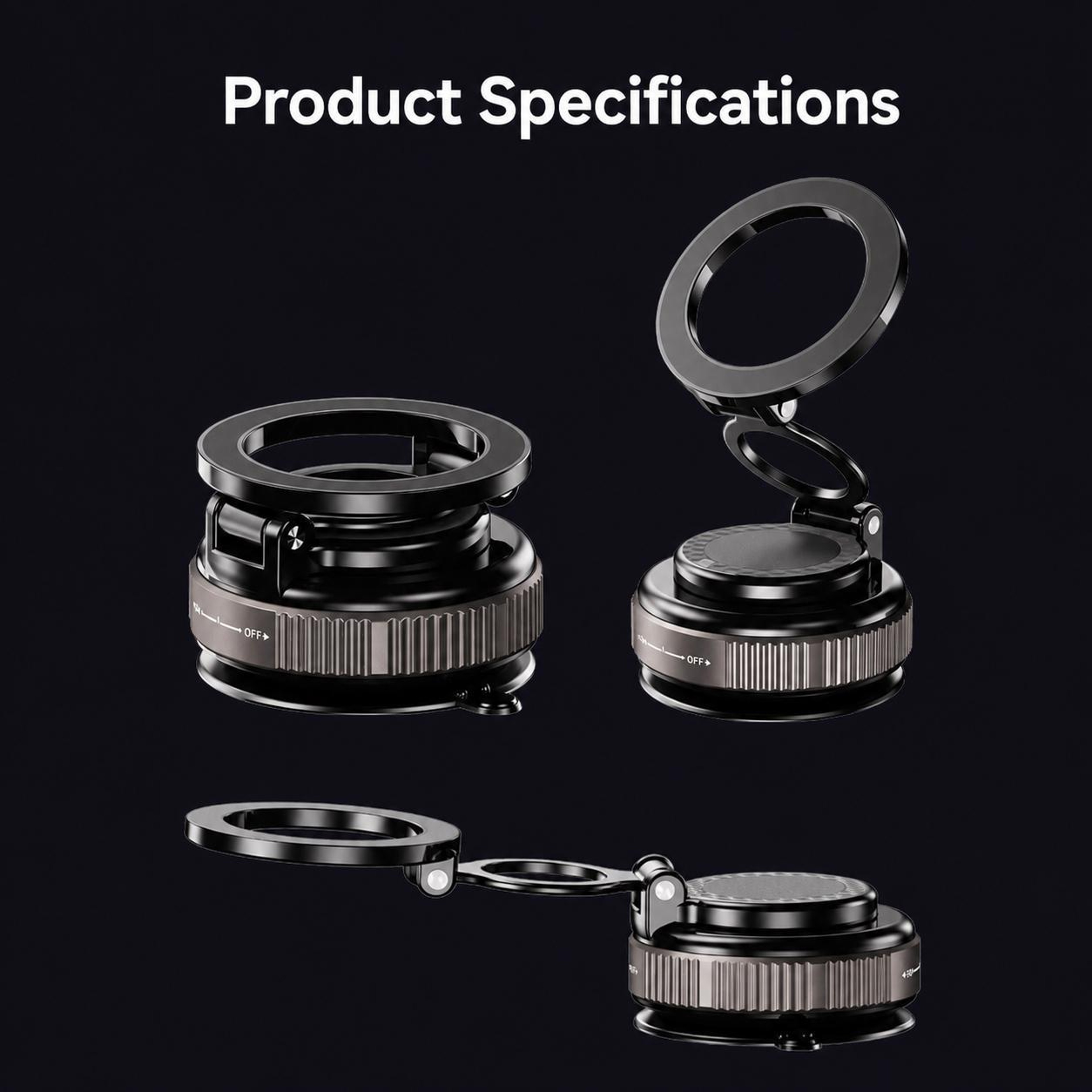 Magnetic Car Phone Holder With 360 Rotating Foldable Dashboard Mount 8