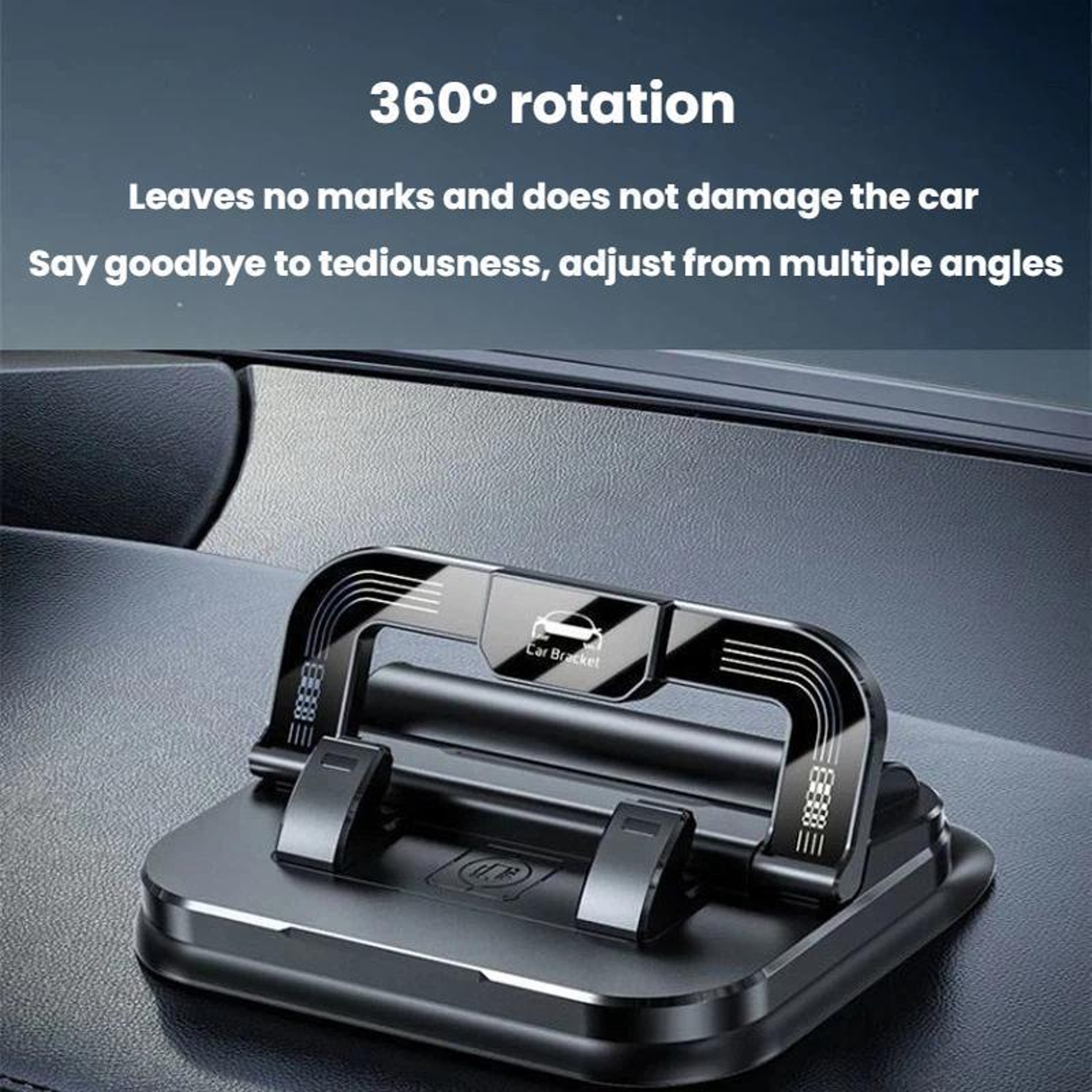 2 In 1 Car Phone Holder With Number Plate 360 Rotating Dashboard Phone Mount 5