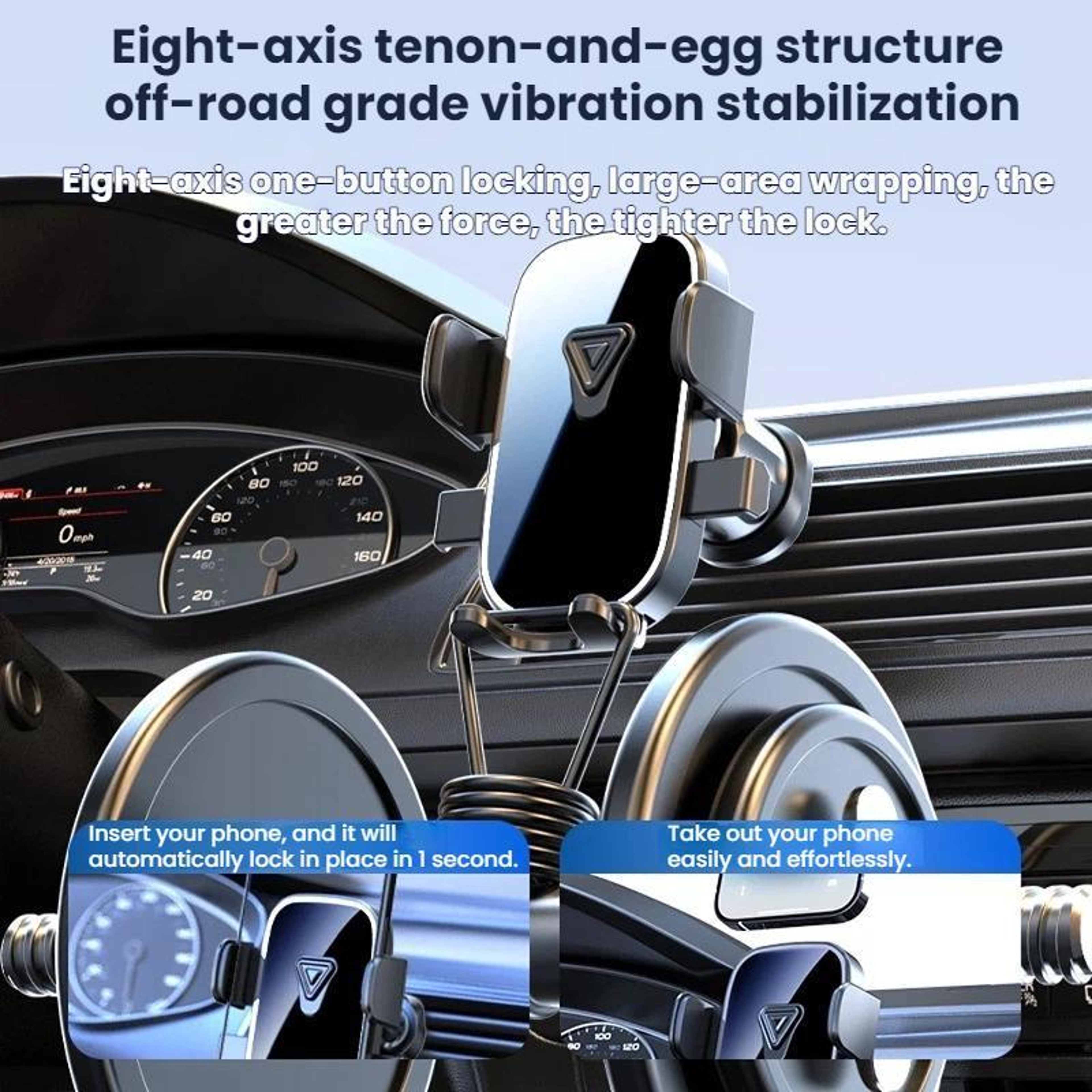 Car Phone Holder Air Vent Phone Mount With Auto Lock 360 Degree Car Navigation Bracket 3