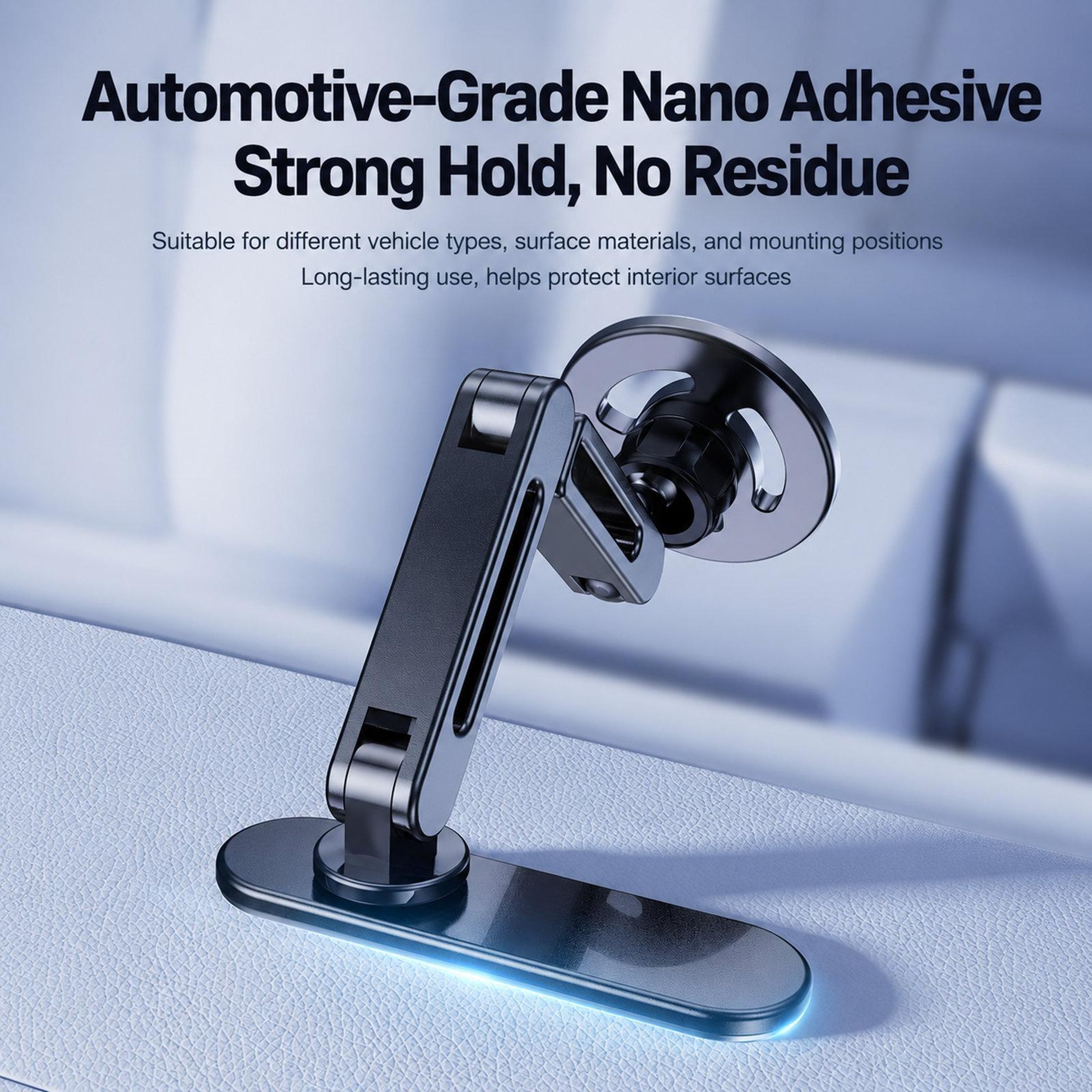 Magnetic Car Phone Mount Adjustable Dashboard Phone Holder With Dual Pivot Arm For Curved Dashboard 7