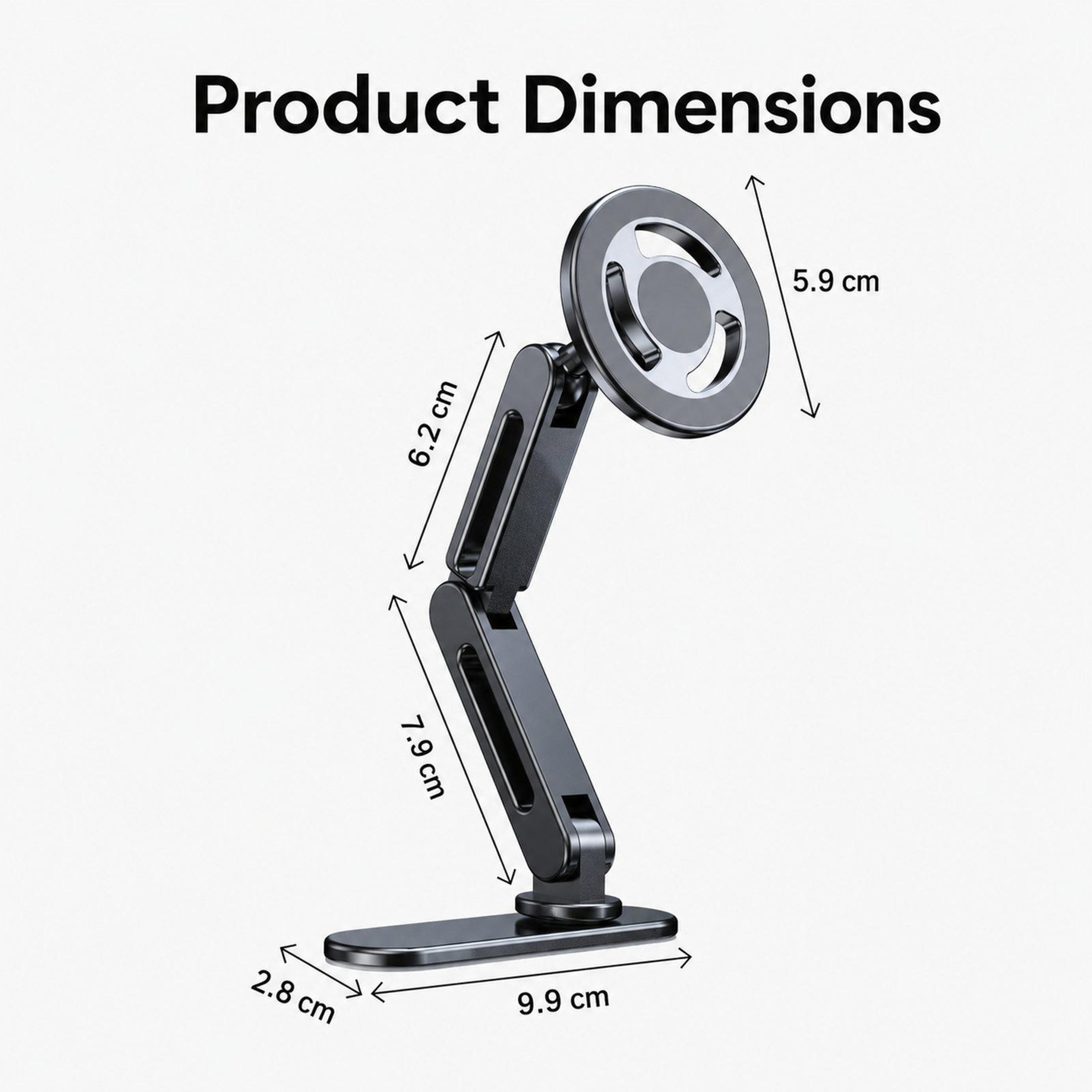 Magnetic Car Phone Mount Adjustable Dashboard Phone Holder With Dual Pivot Arm For Curved Dashboard 9