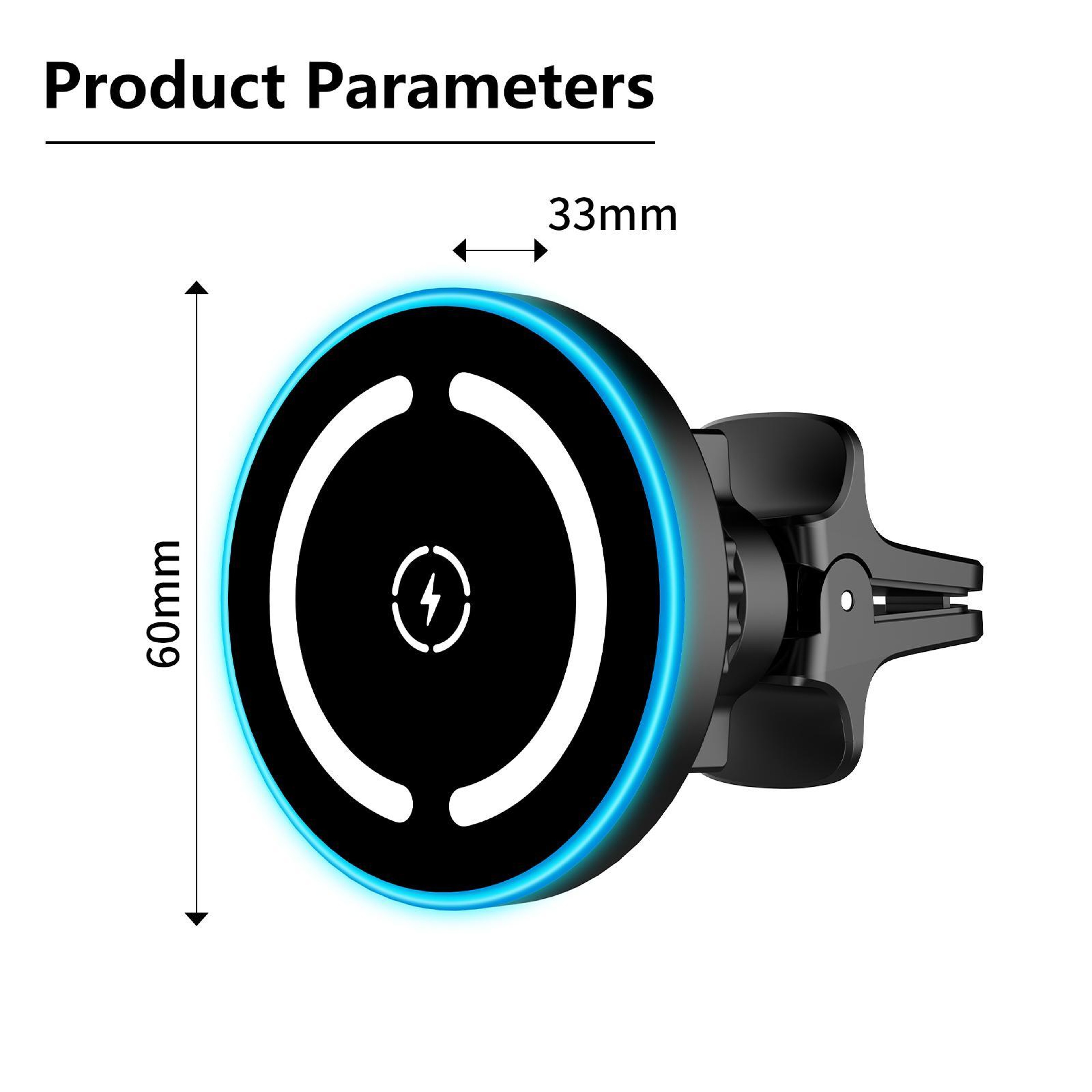15W Magnetic Car Wireless Charger Fast Charging MagSafe Car Mount Phone Holder 2