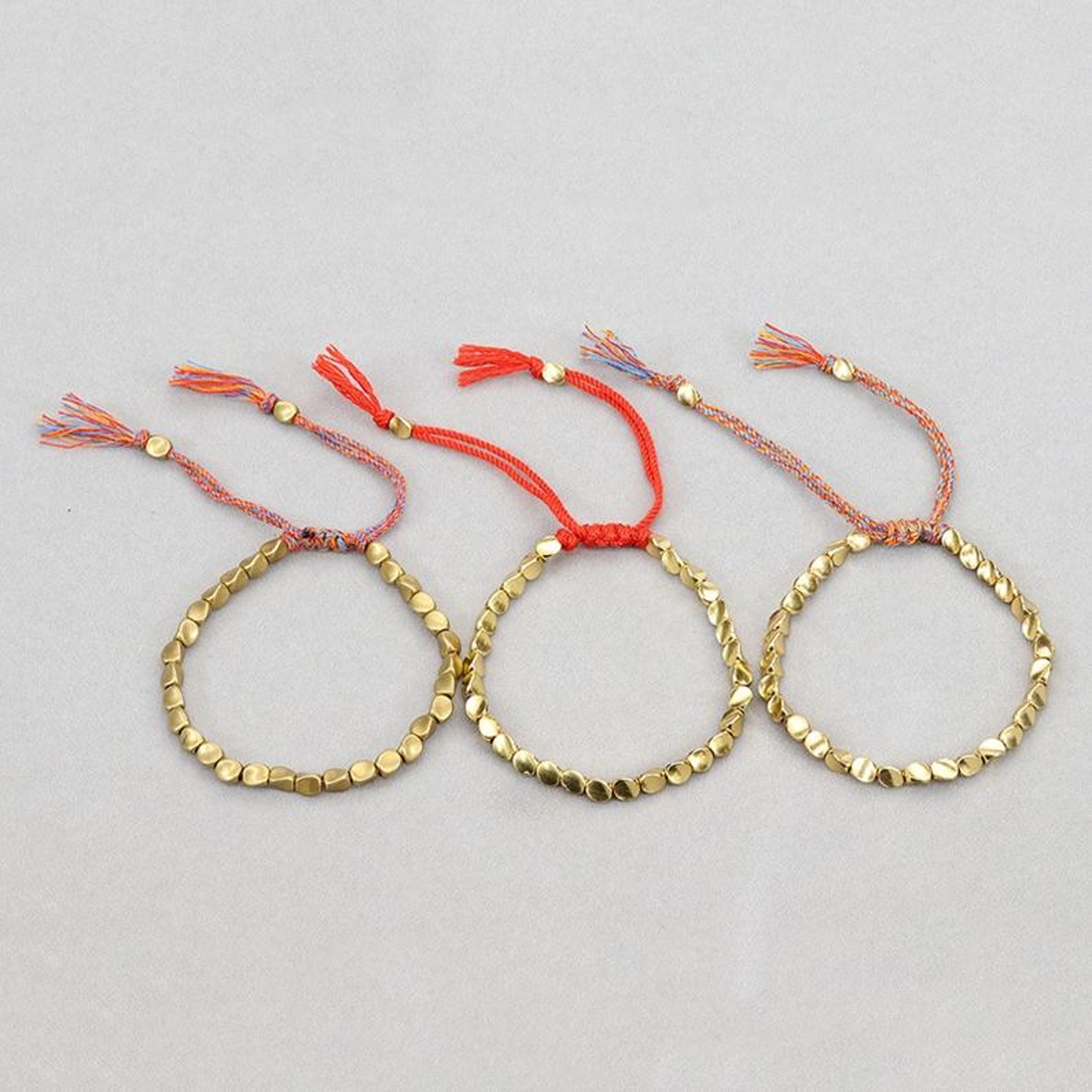 Hand Woven Copper Bead Bracelet Irregular Boho Handmade Bracelet for Women and Men – view 2