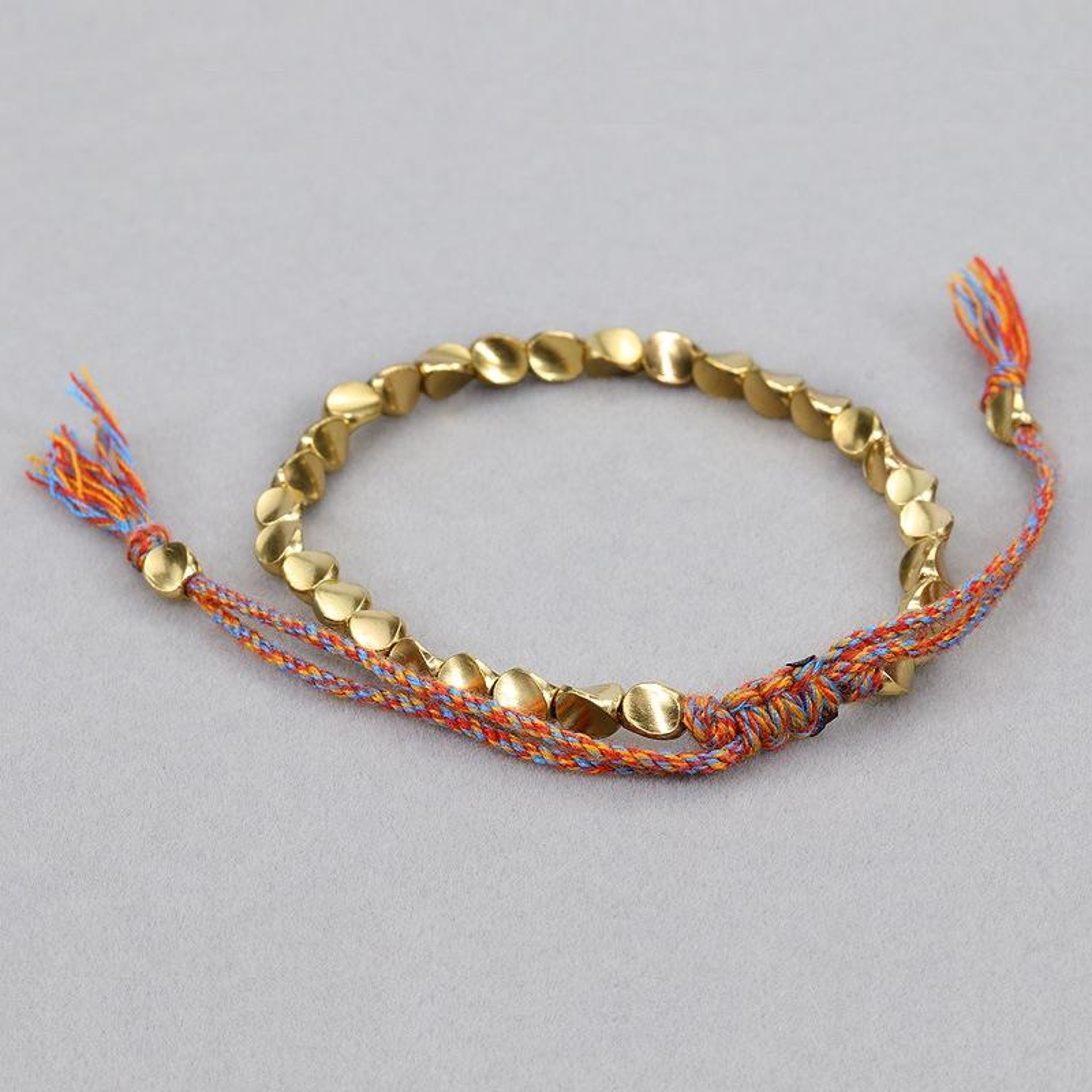 Hand Woven Copper Bead Bracelet Irregular Boho Handmade Bracelet for Women and Men – view 4