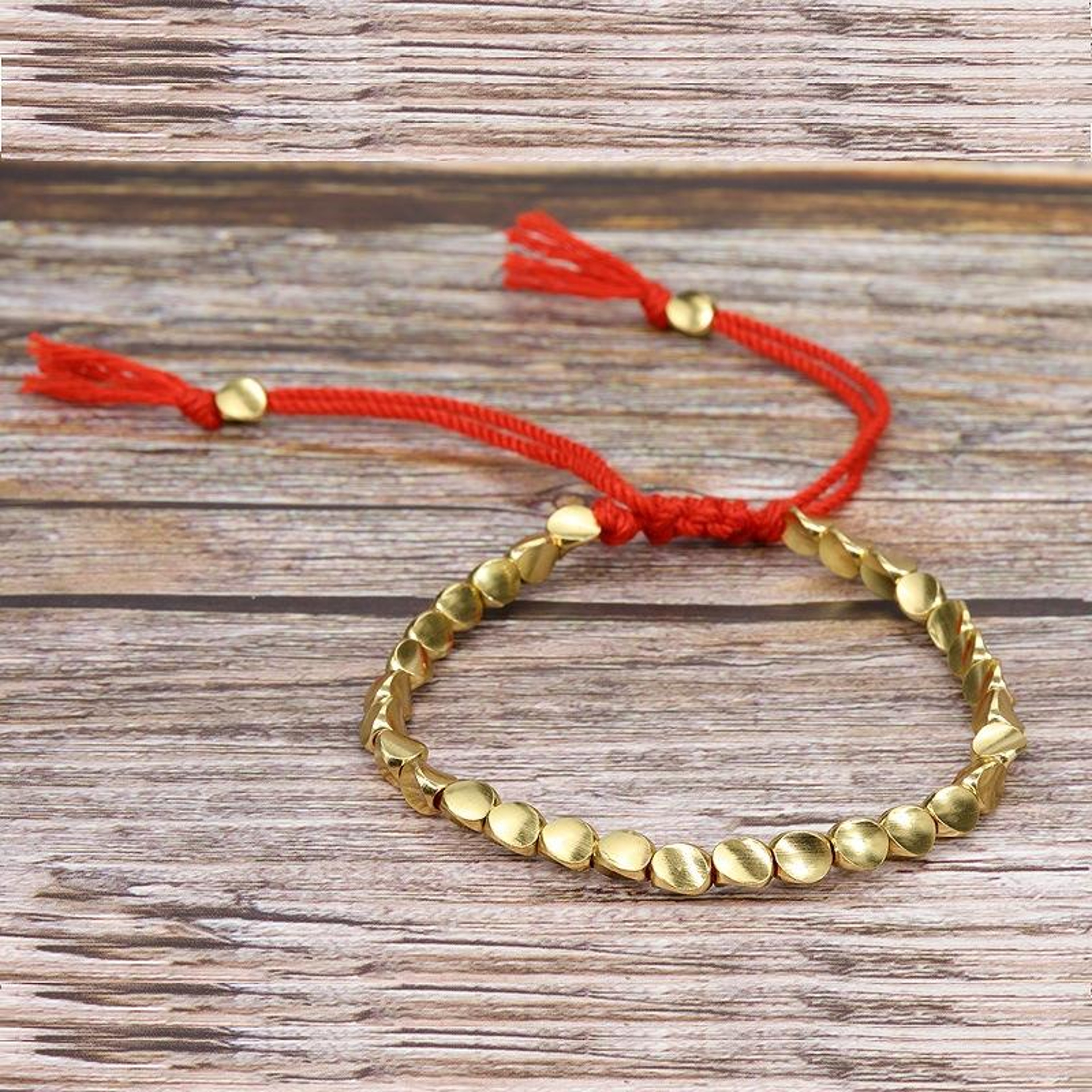 Hand Woven Copper Bead Bracelet Irregular Boho Handmade Bracelet for Women and Men – view 8