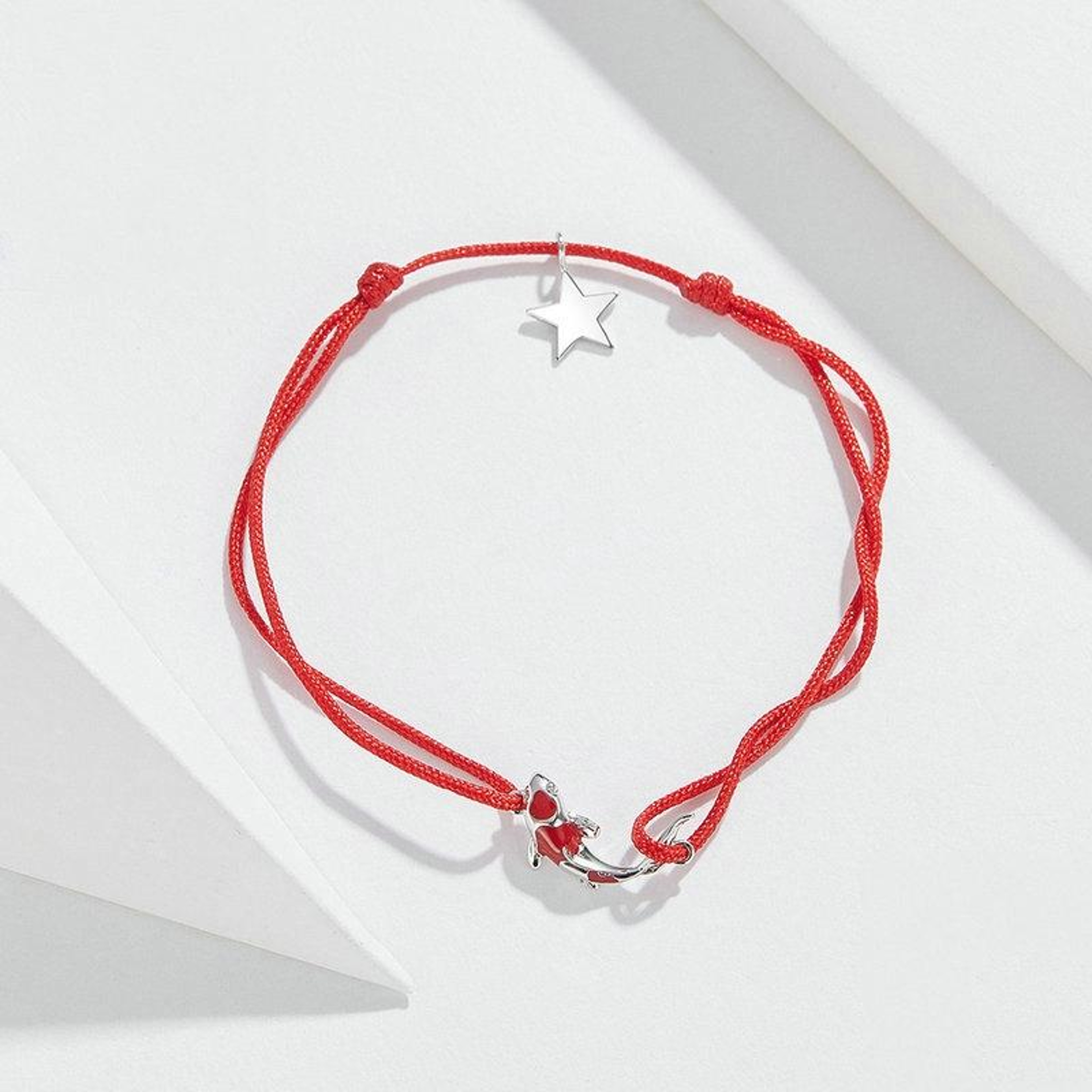 Sterling Silver Koi Red String Bracelet Adjustable Lucky Bracelet For Women 1