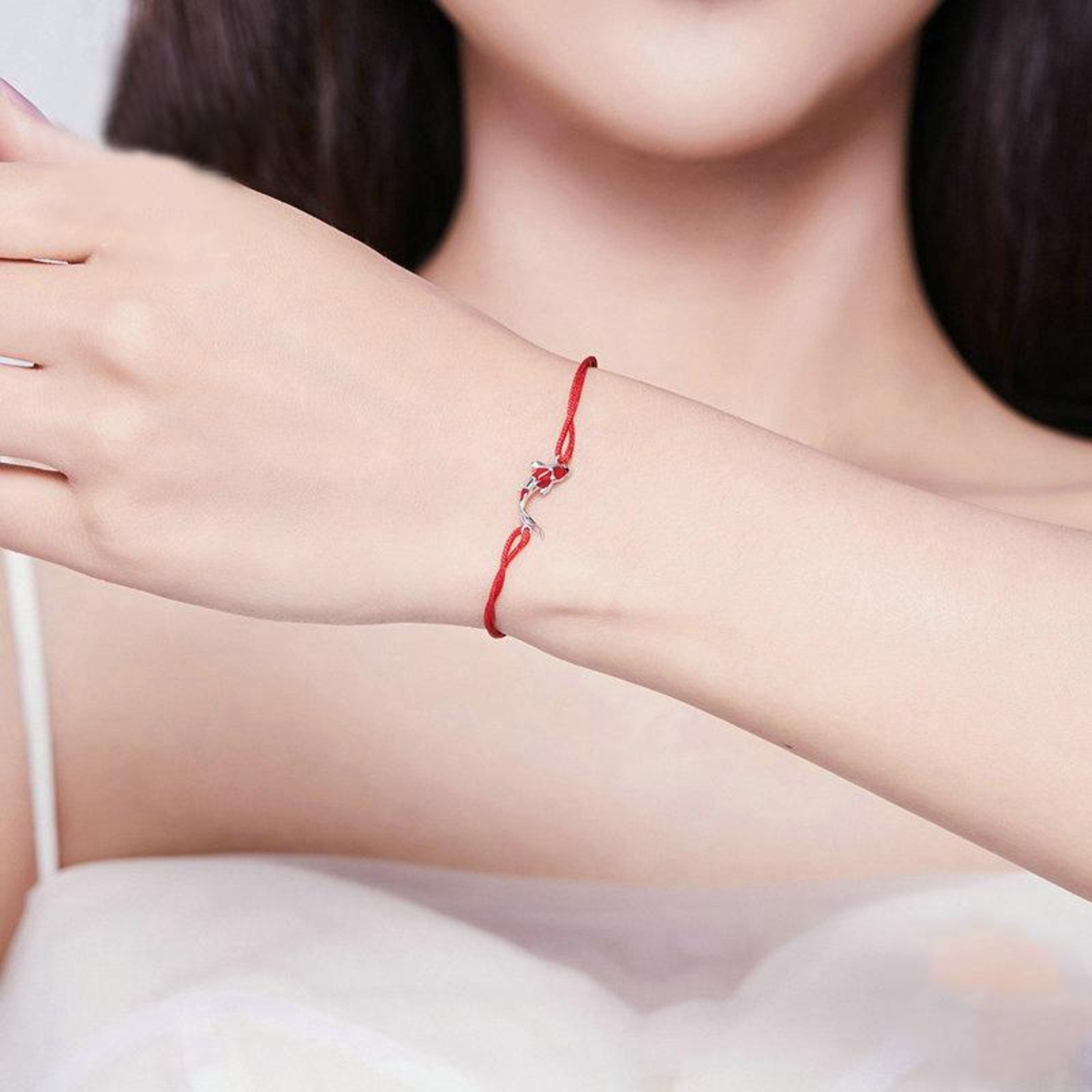 Sterling Silver Koi Red String Bracelet Adjustable Lucky Bracelet For Women 0