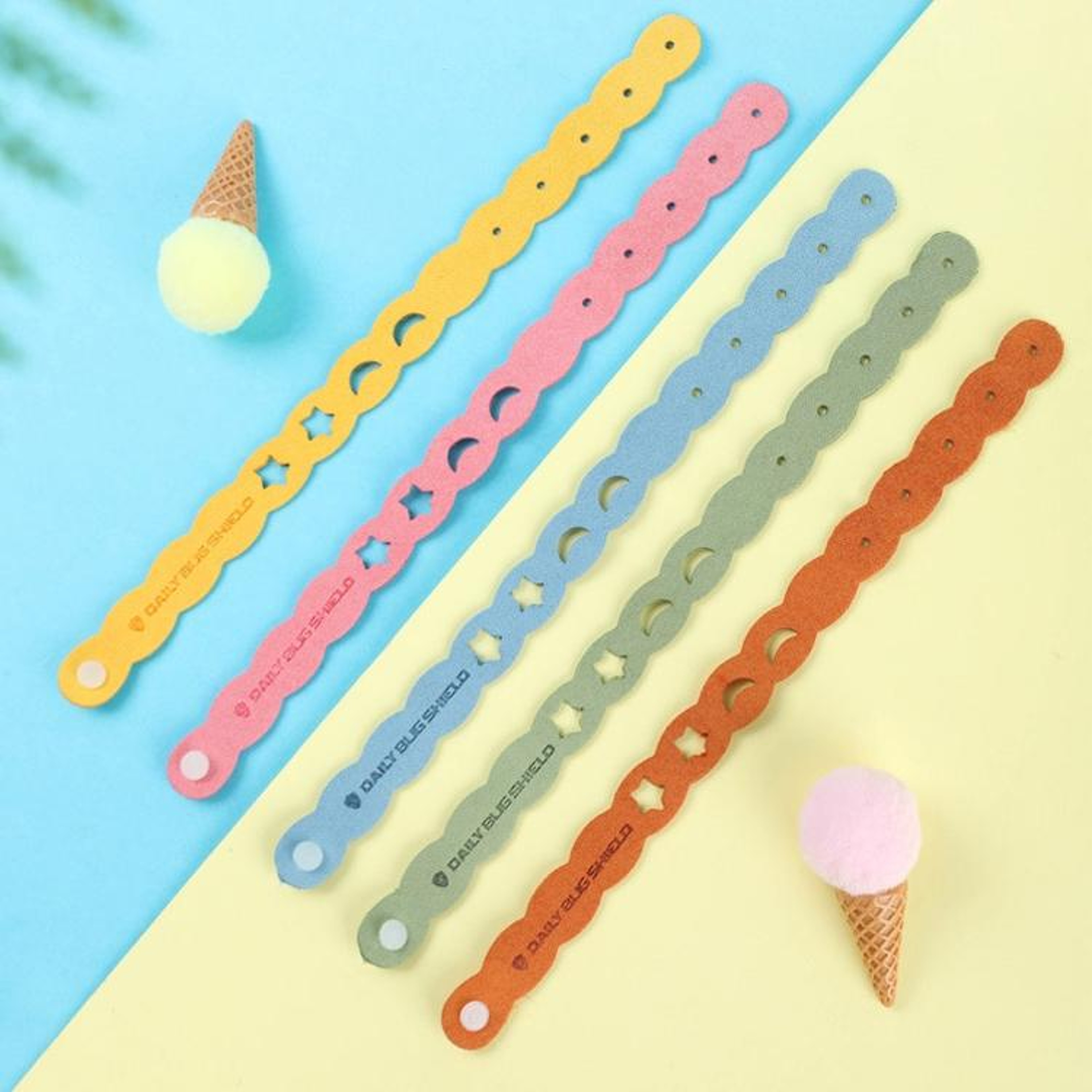 5PCS Mosquito Repellent Bracelet Set Reusable Outdoor Bug Repellent Bracelets For Adults And Kids 1