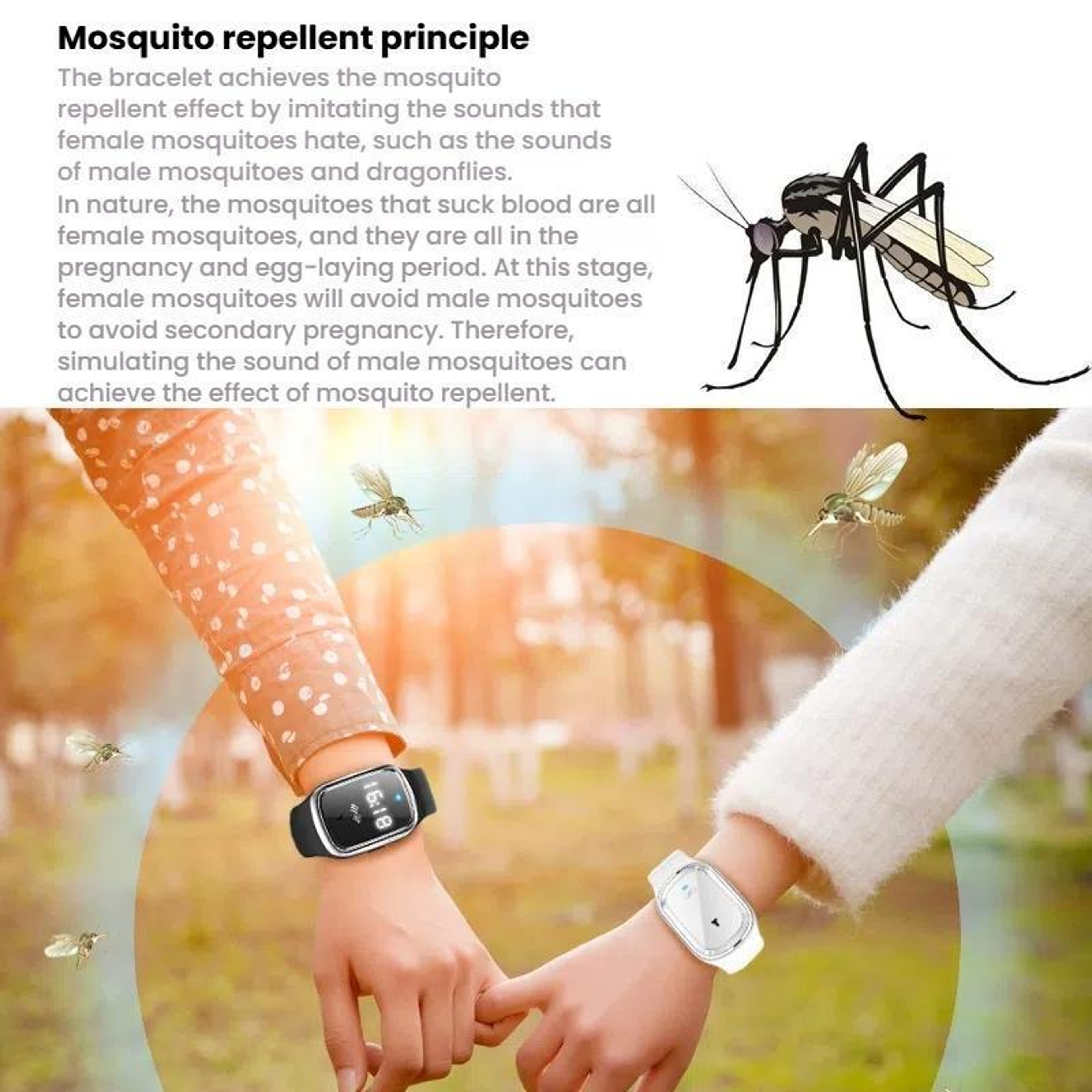 Ultrasonic Mosquito Repellent Watch Chemical Free Mosquito Repellent Bracelet For Outdoor Protectio 3