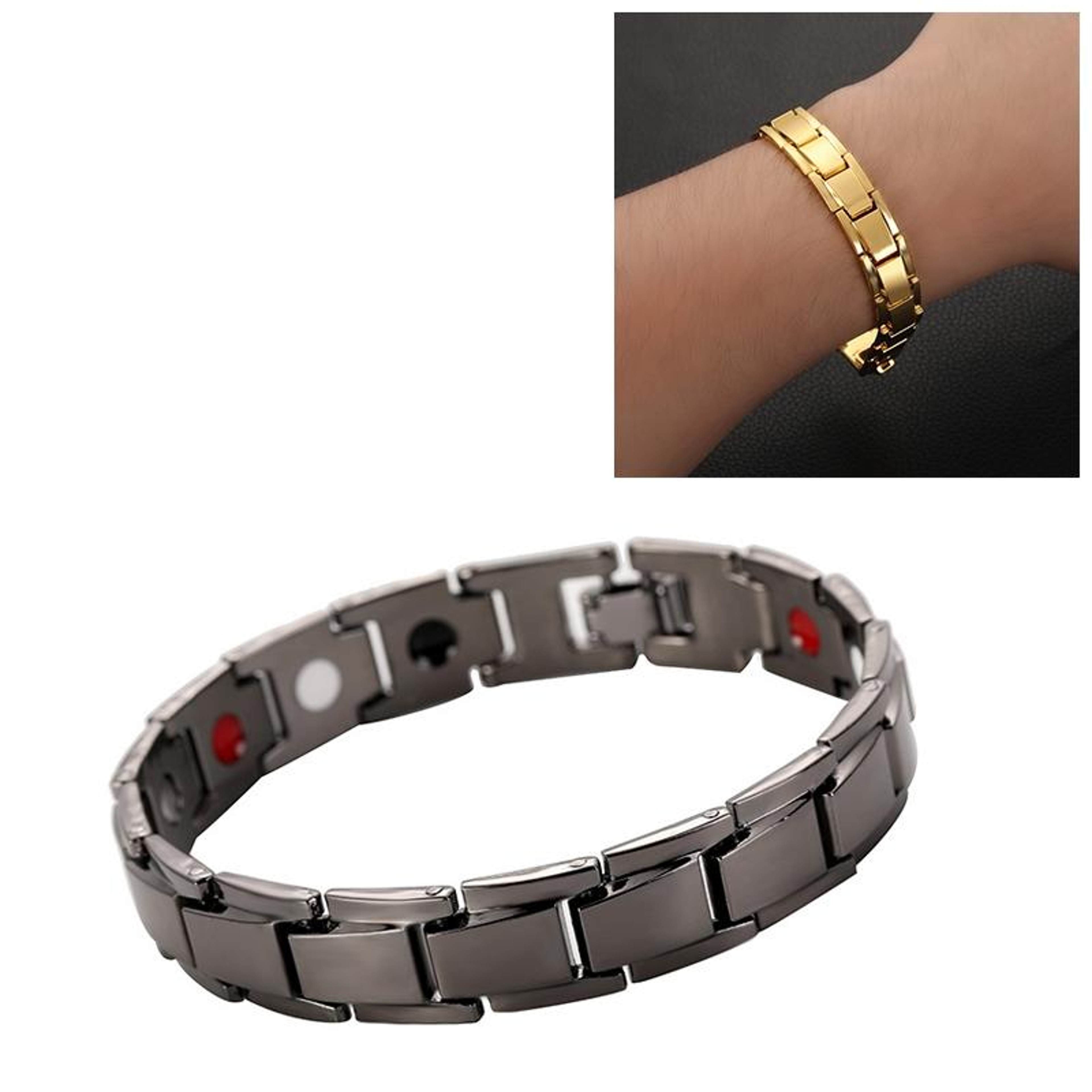 Magnetic Therapy Bracelet For Men Stylish Titanium Steel Health Bracelet Gift 9