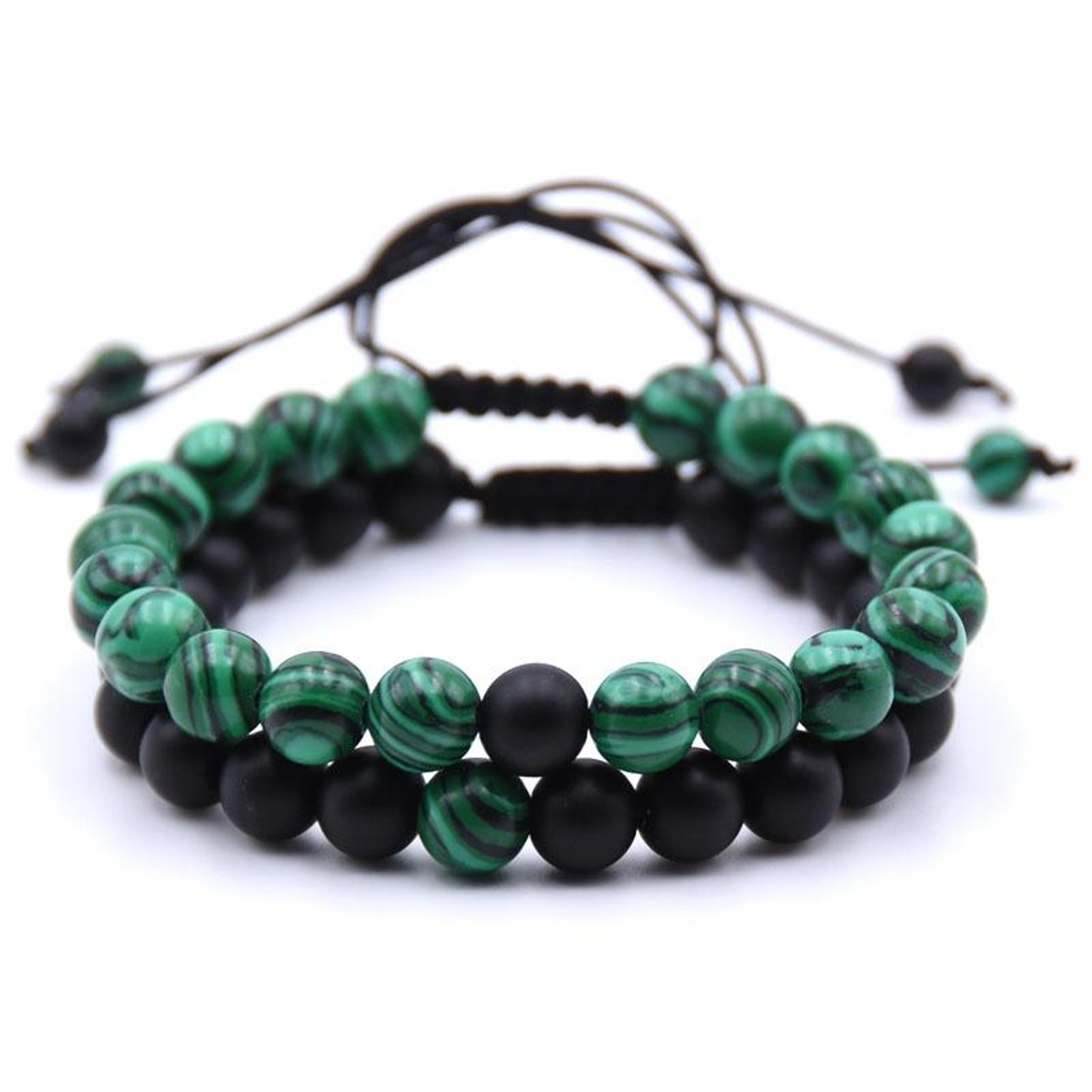 Natural Stone Bracelet Couple Bracelets 8mm Beaded Woven Charm Bracelet for Men and Women – view 1