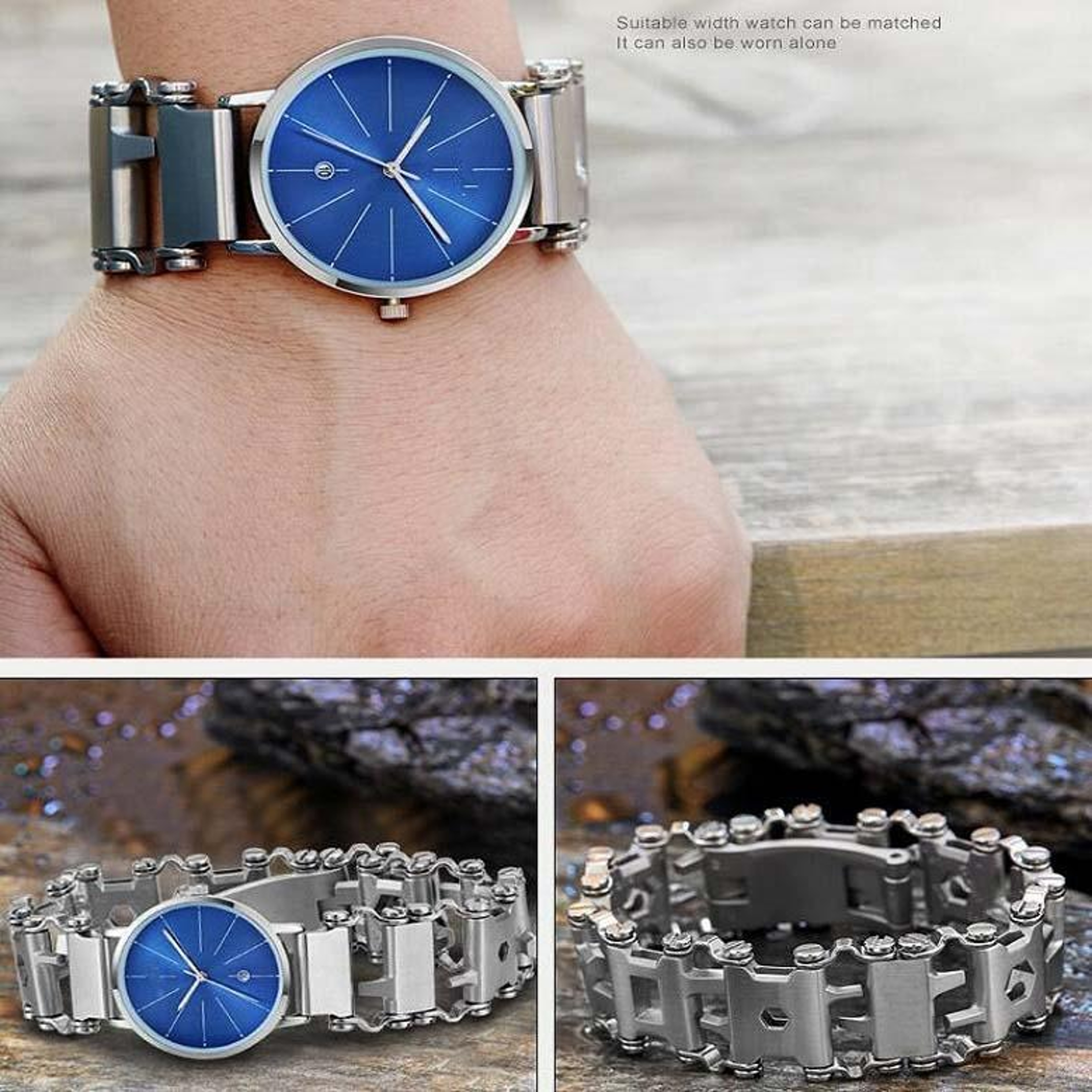 Multifunctional Survival Bracelet Stainless Steel Outdoor Tool Bracelet For Hiking Camping And Ever 7