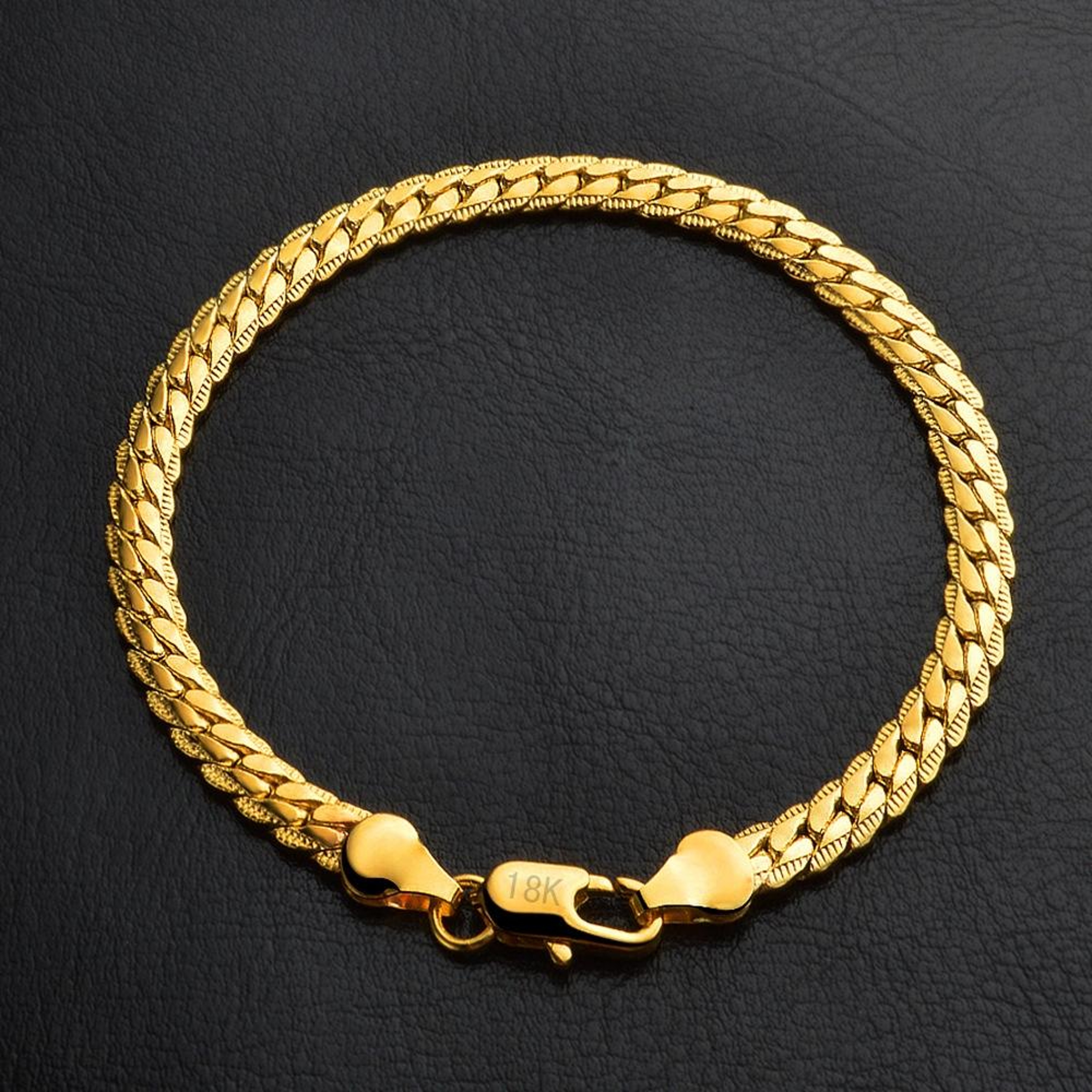 18K Gold Bracelet Minimalist Gold Chain Bracelet for Men and Women – view 1