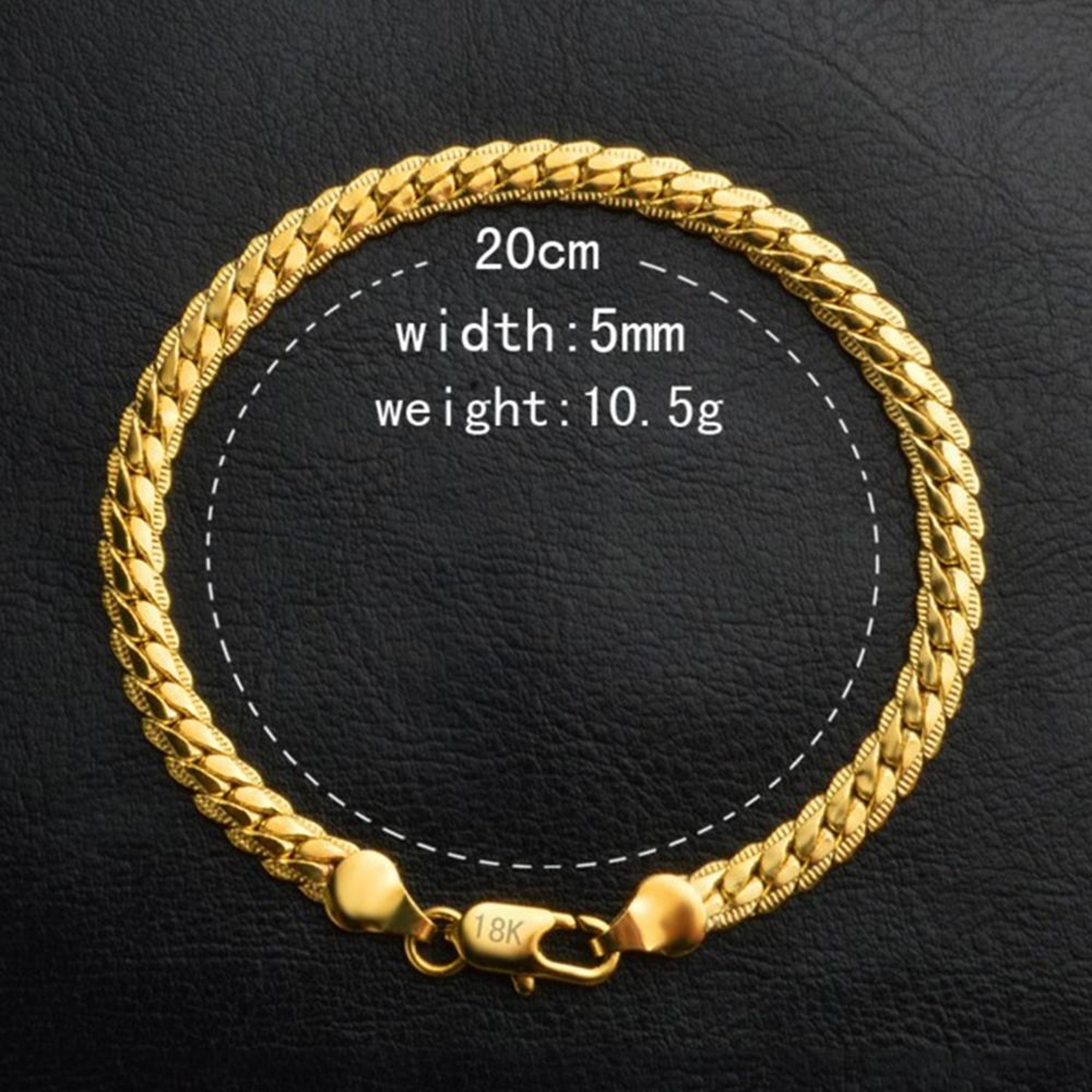 18K Gold Bracelet Minimalist Gold Chain Bracelet for Men and Women – view 5
