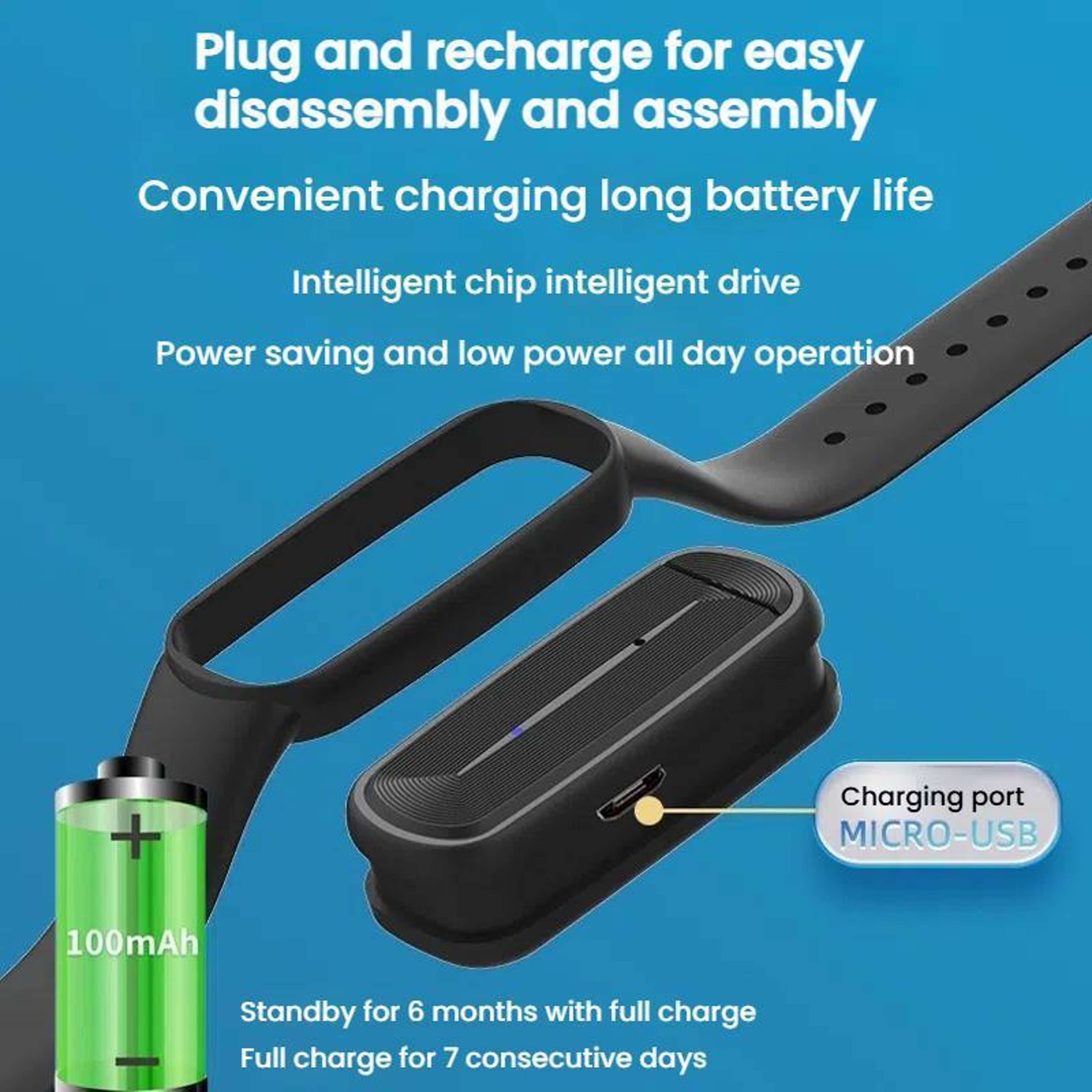 M90 Ultrasonic Mosquito Repellent Bracelet Rechargeable Electronic Wristband For Outdoor Protection 1