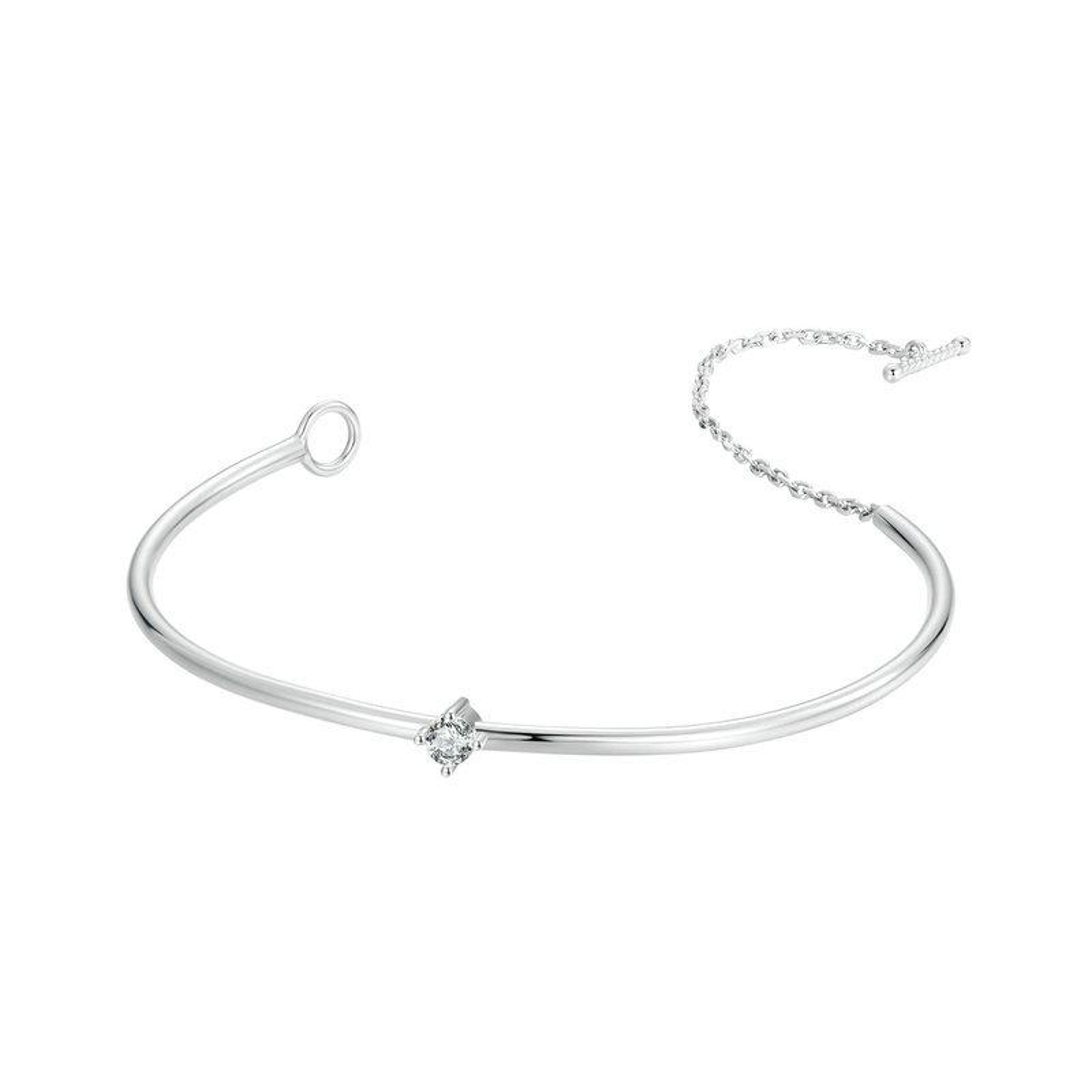 Silver Bracelet Platinum Plated Zircon Thin Bracelet For Women 1