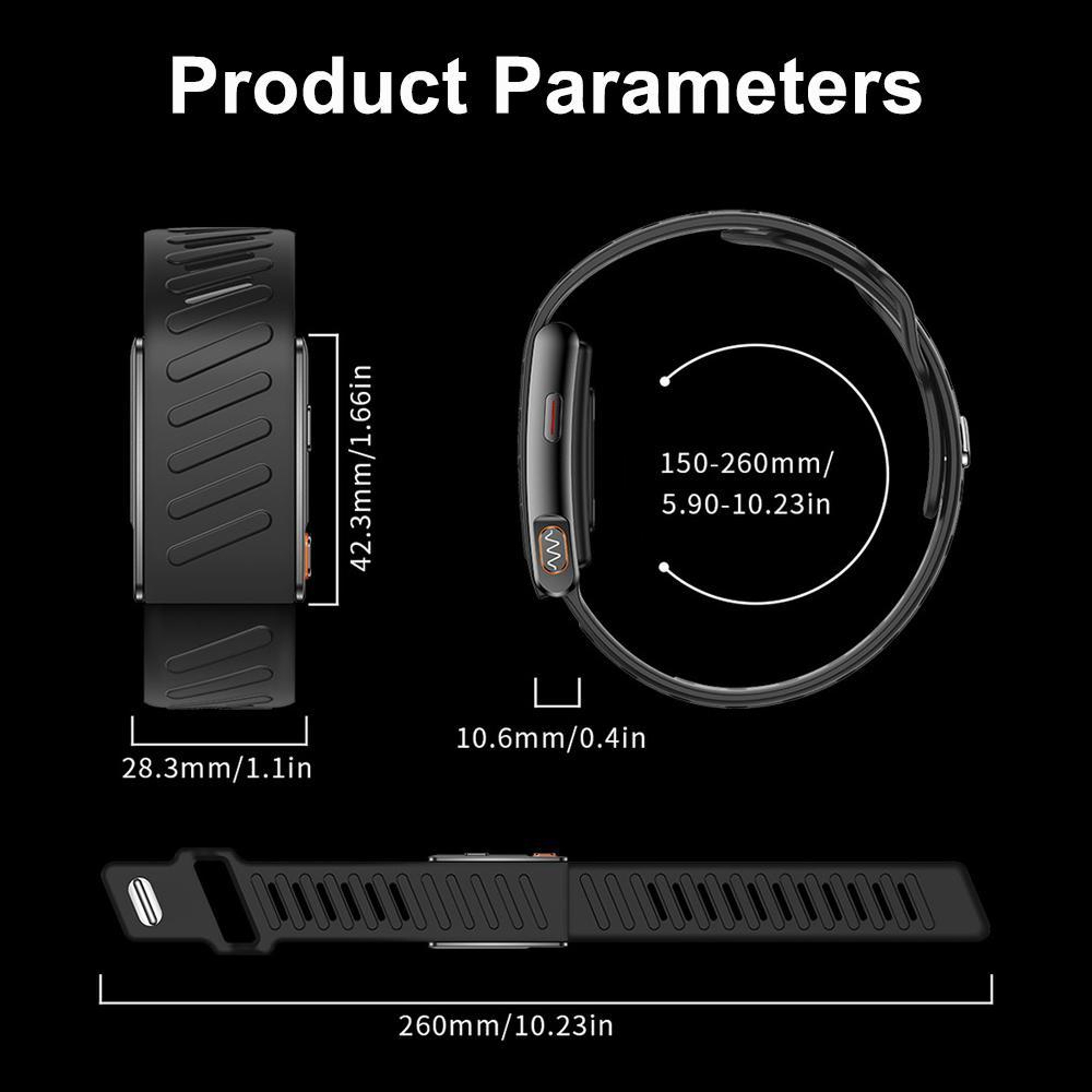 KR96 Pro Screenless Smart Bracelet With Health Monitoring Sports Fitness Band Bluetooth 53 9