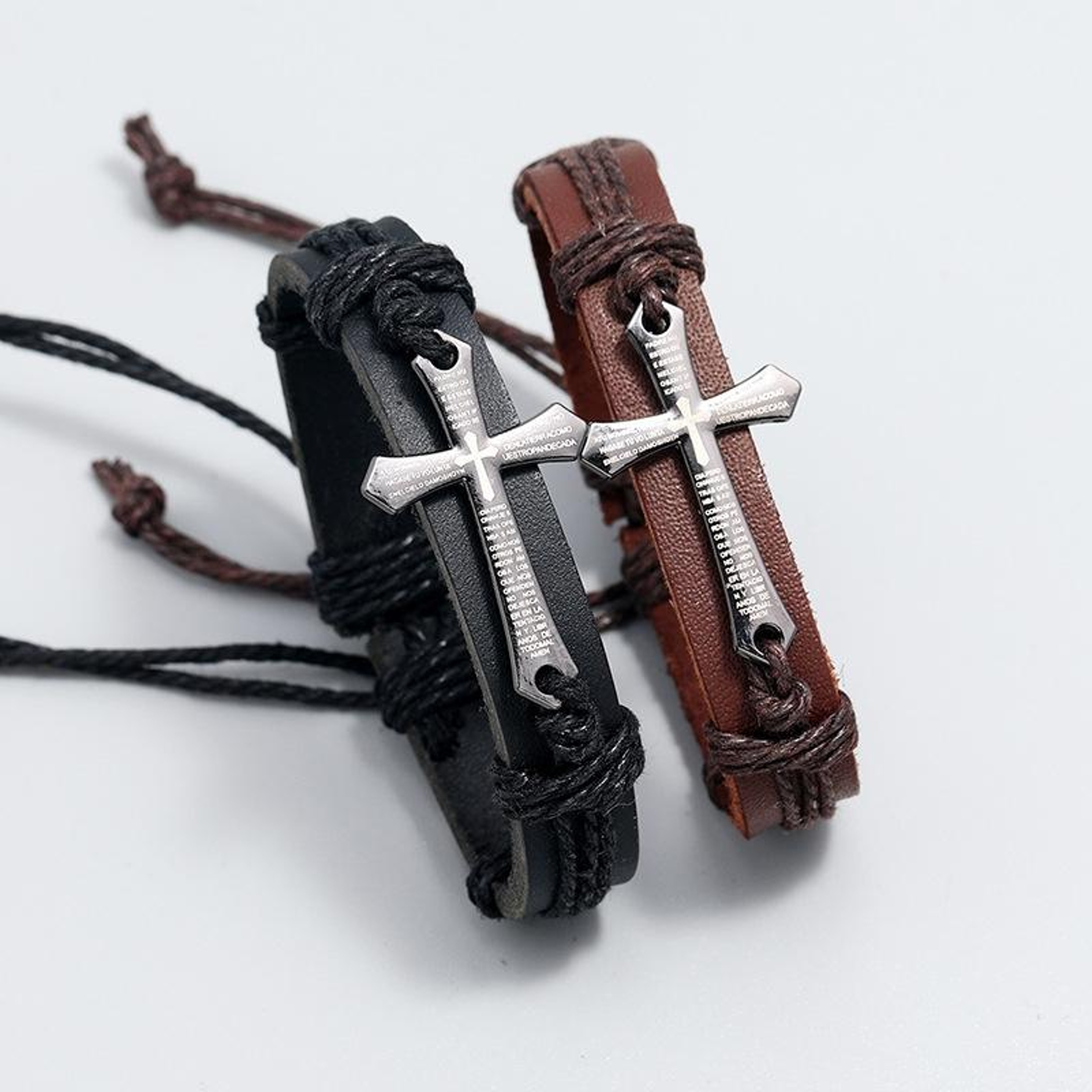 Personalized Hand Woven Leather Bracelet Adjustable Vintage Unisex Wristband 1