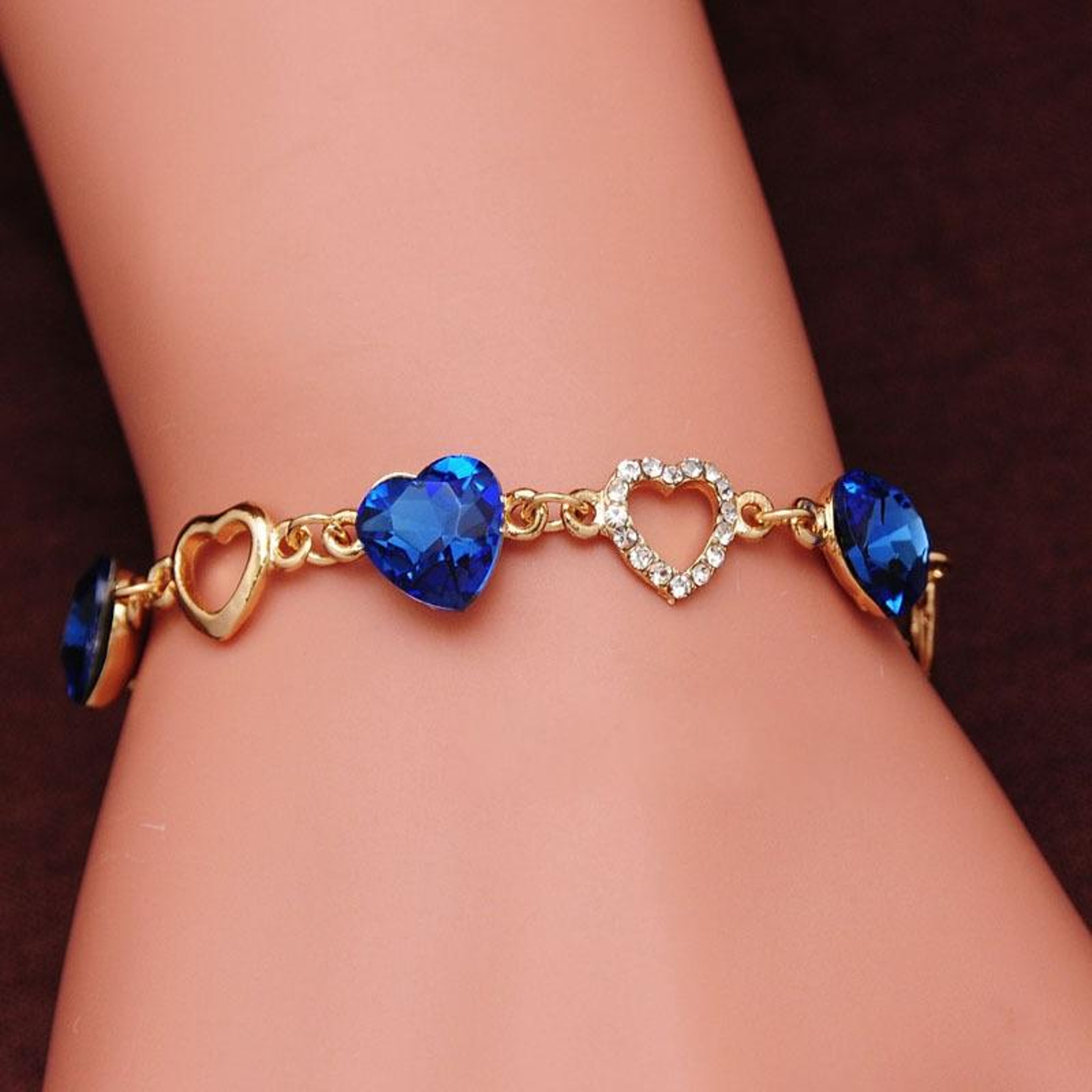 Romantic Heart Crystal Bracelet For Women Sparkling Charm Jewelry Gift 1
