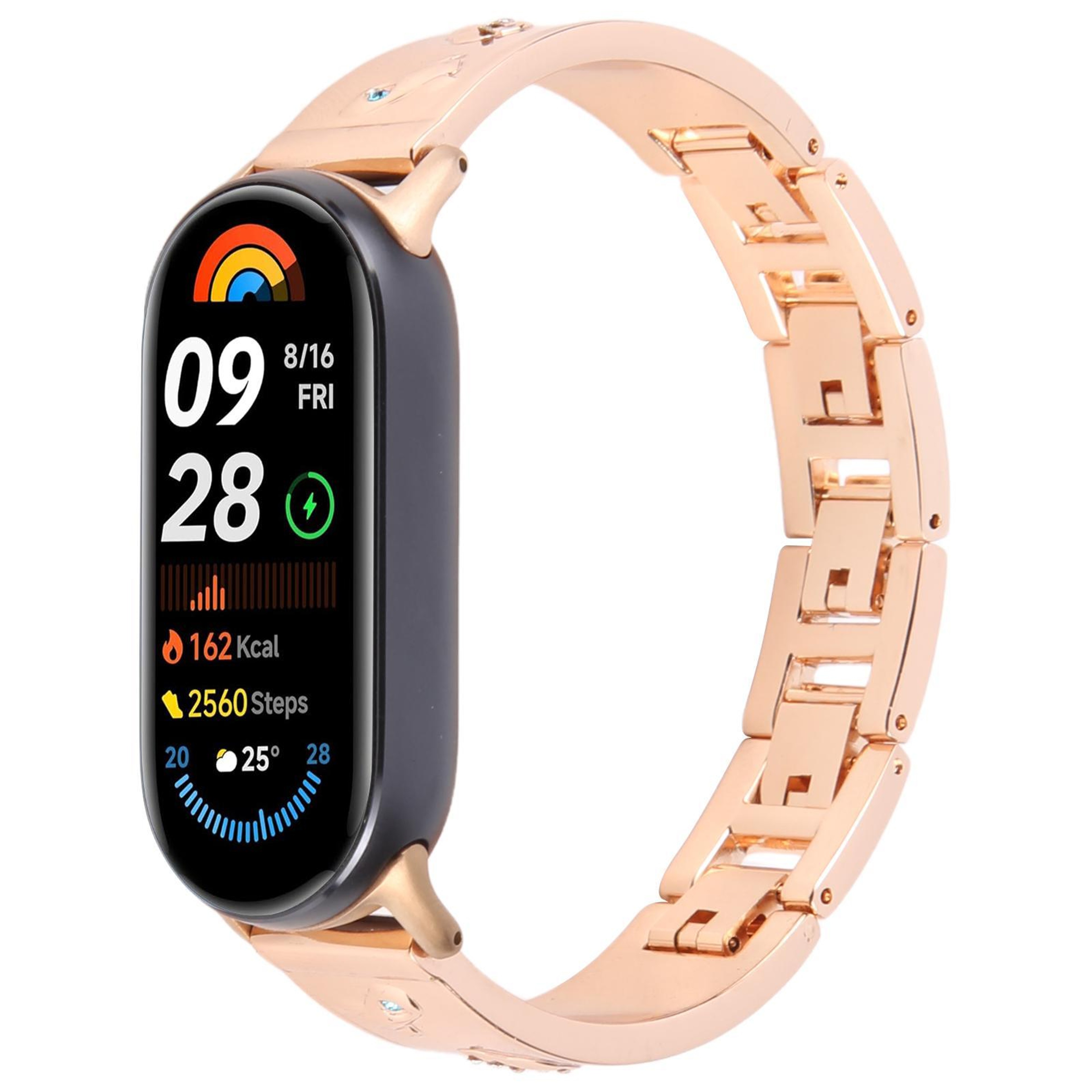 Diamond Quick Release Metal Watch Band Adjustable Chain Bracelet Strap For Smartwatches 7