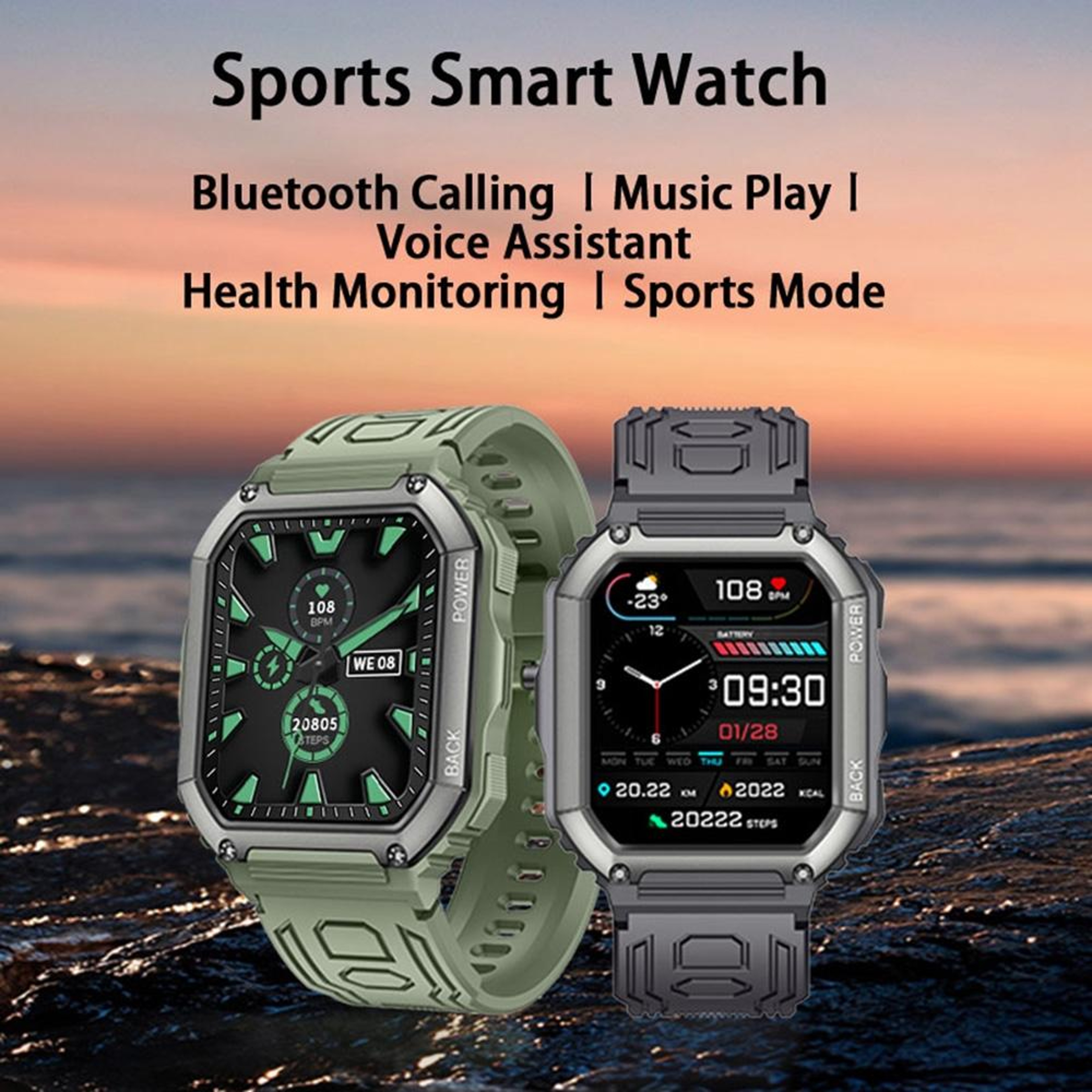 KR06 Smart Watch with Bluetooth Calling Smartwatch, Heart Rate Monitor & IP67 Waterproof Fitness Tracker – view 4