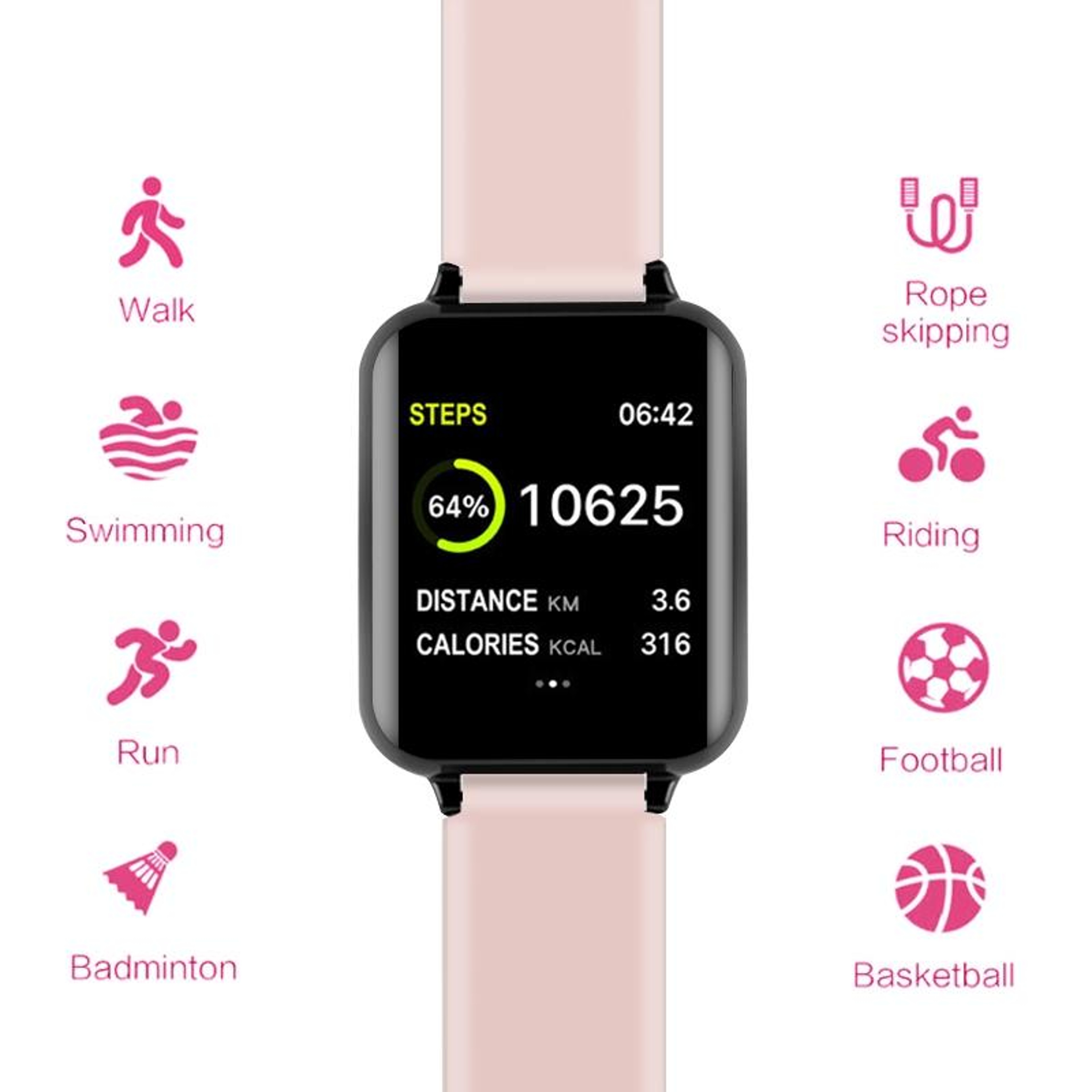 B57 Smart Watch With 13 Inch IPS Display IP67 Fitness Tracker And Heart Rate Monitor 3